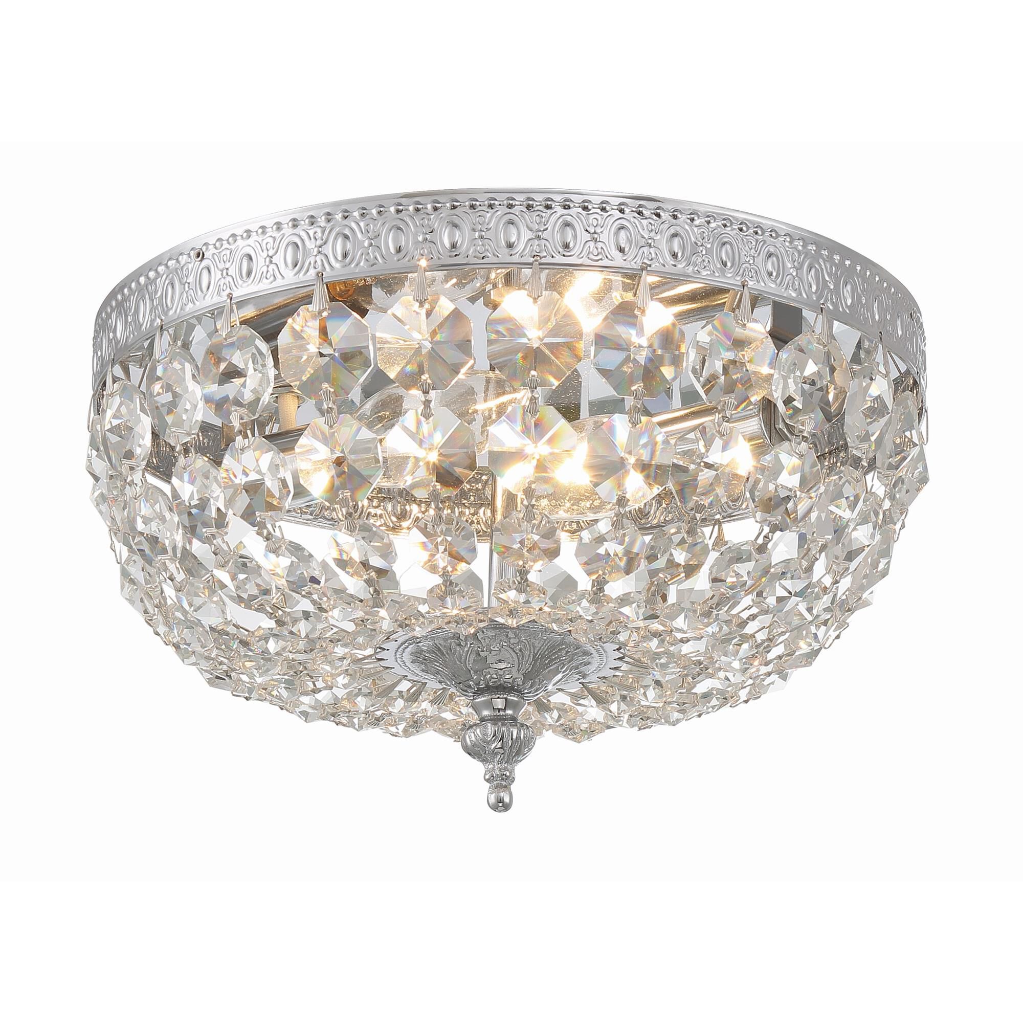 Shown in Polished Chrome finish and Clear Italian crystal