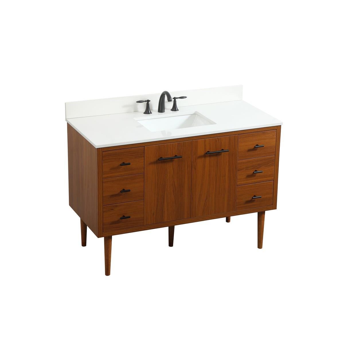 Shown in Teak finish and Backsplash accent