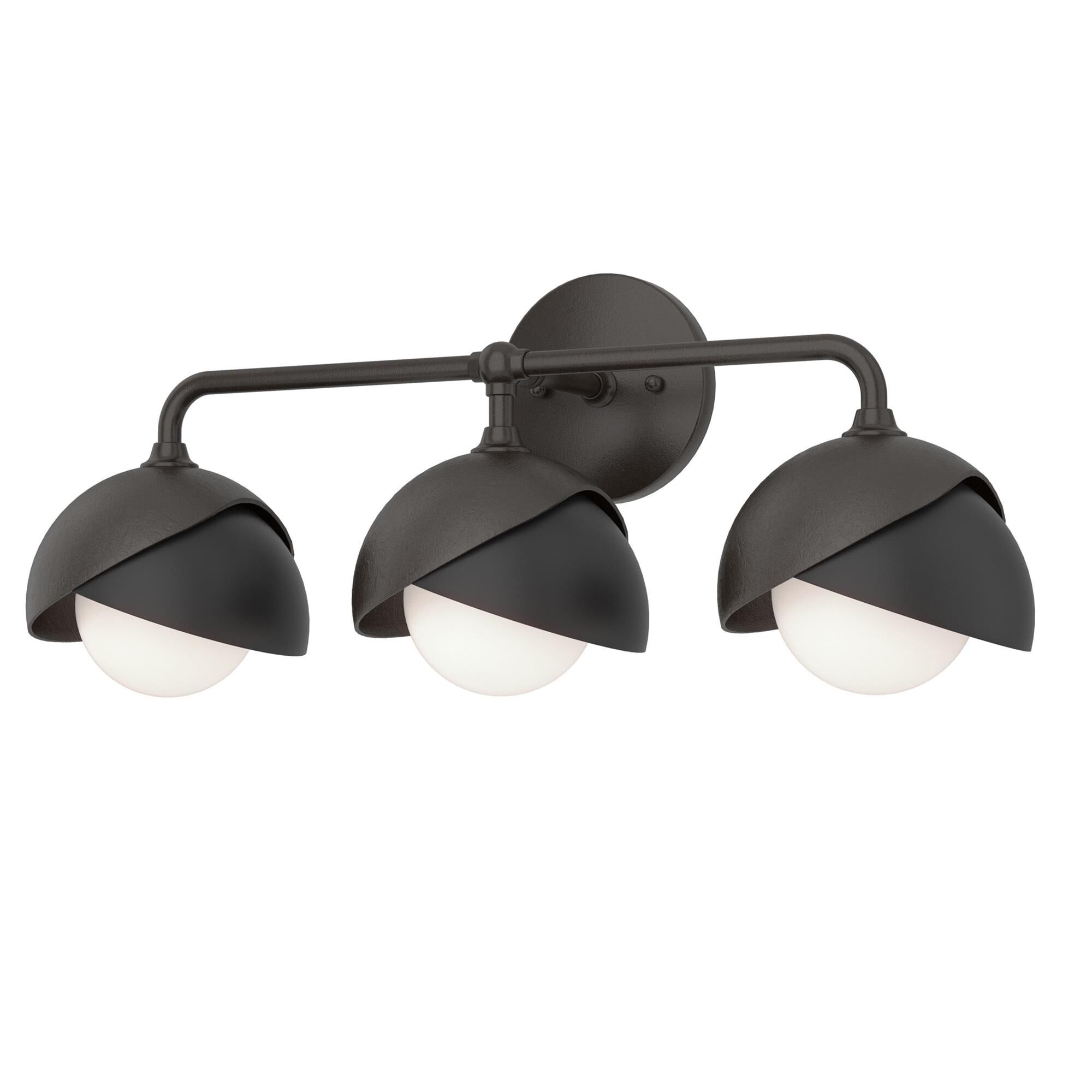 Shown in Oil Rubbed Bronze finish and Opal glass and Black accent