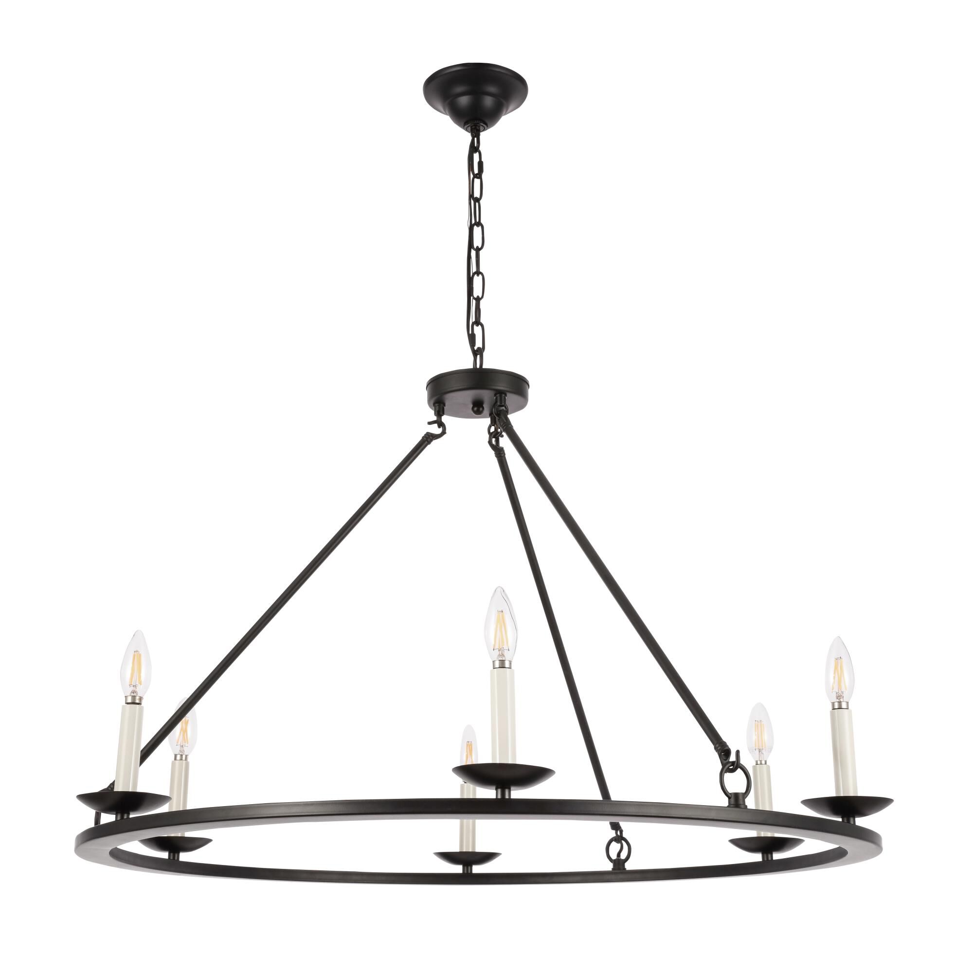 Maine 36 Inch 6 Light Chandelier by Elegant Lighting