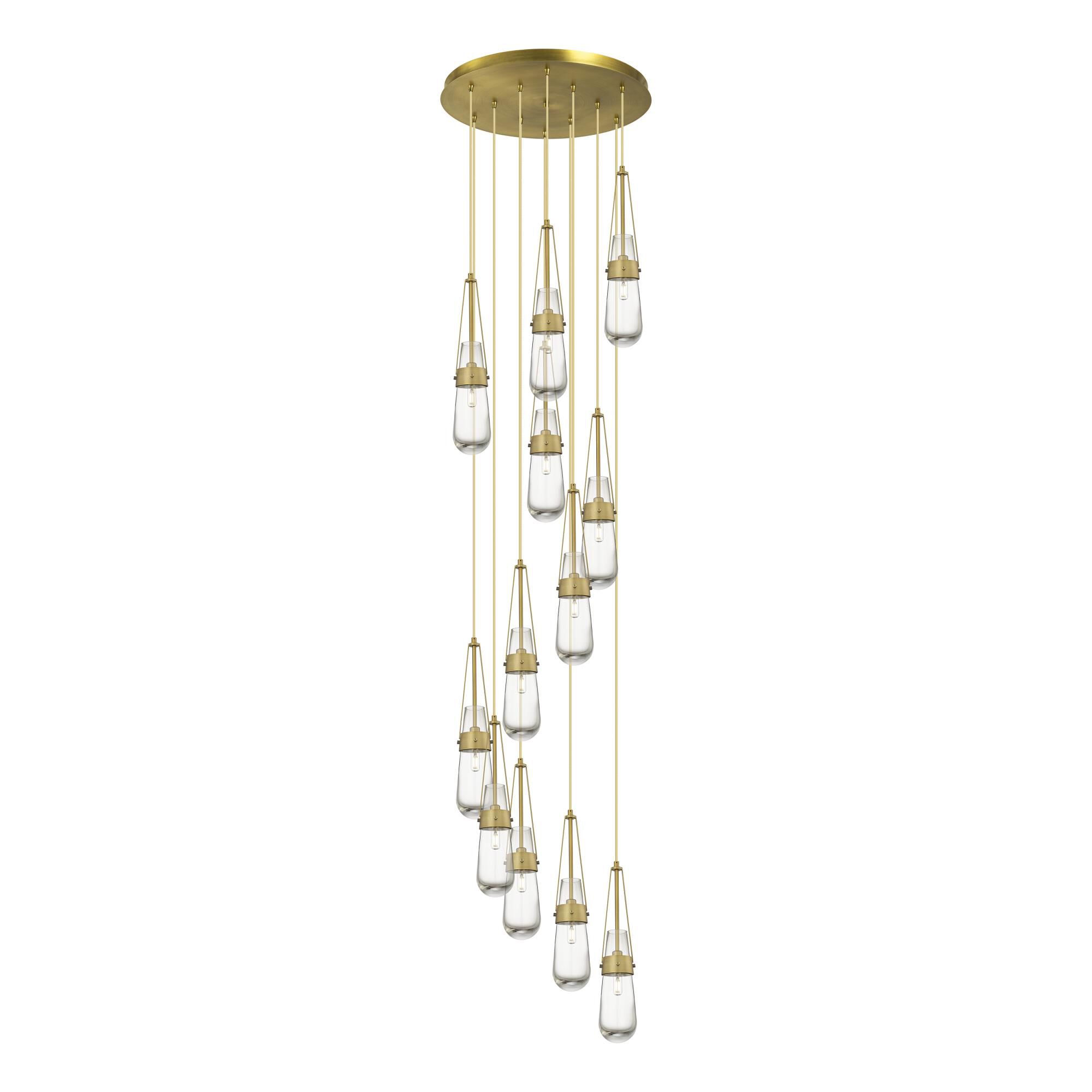 Shown in Brushed Brass finish and Clear glass and Clear Glass shade