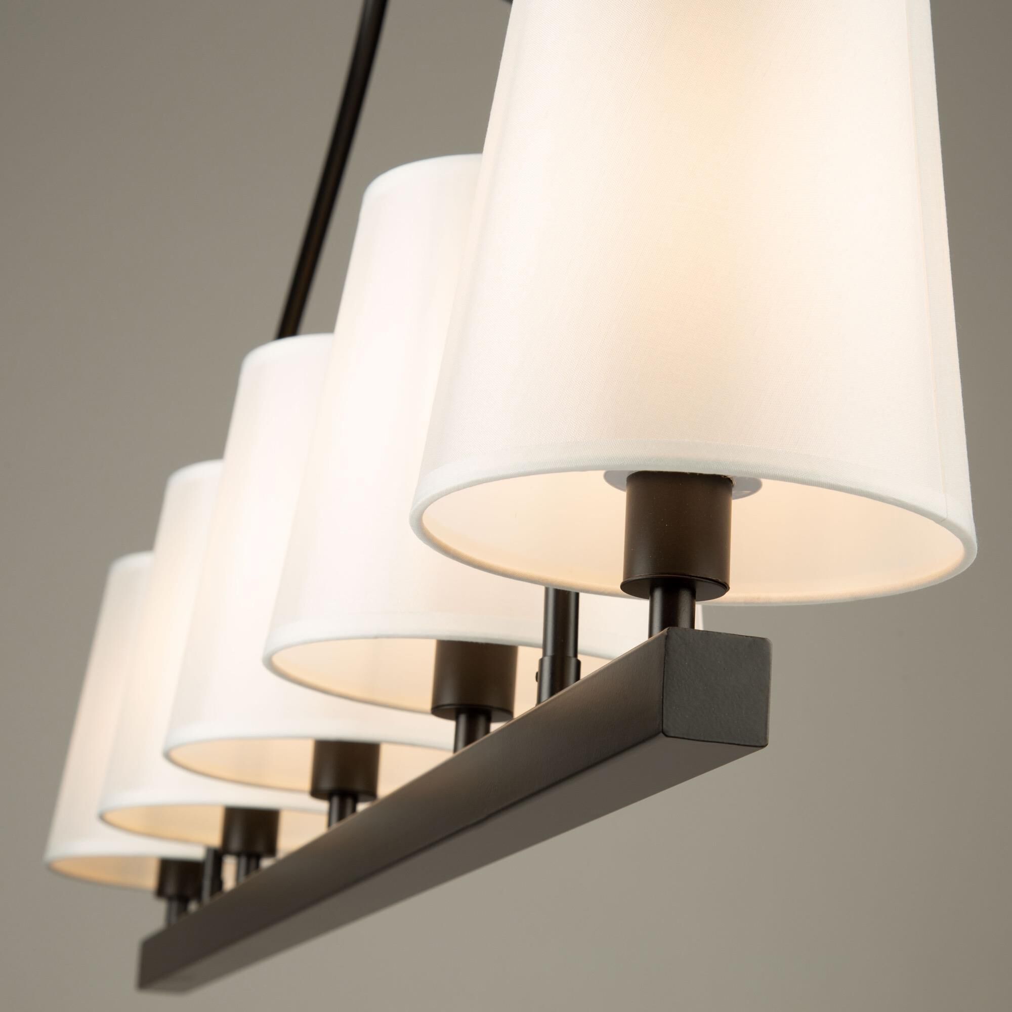 Shown in Black finish and White Linen shade