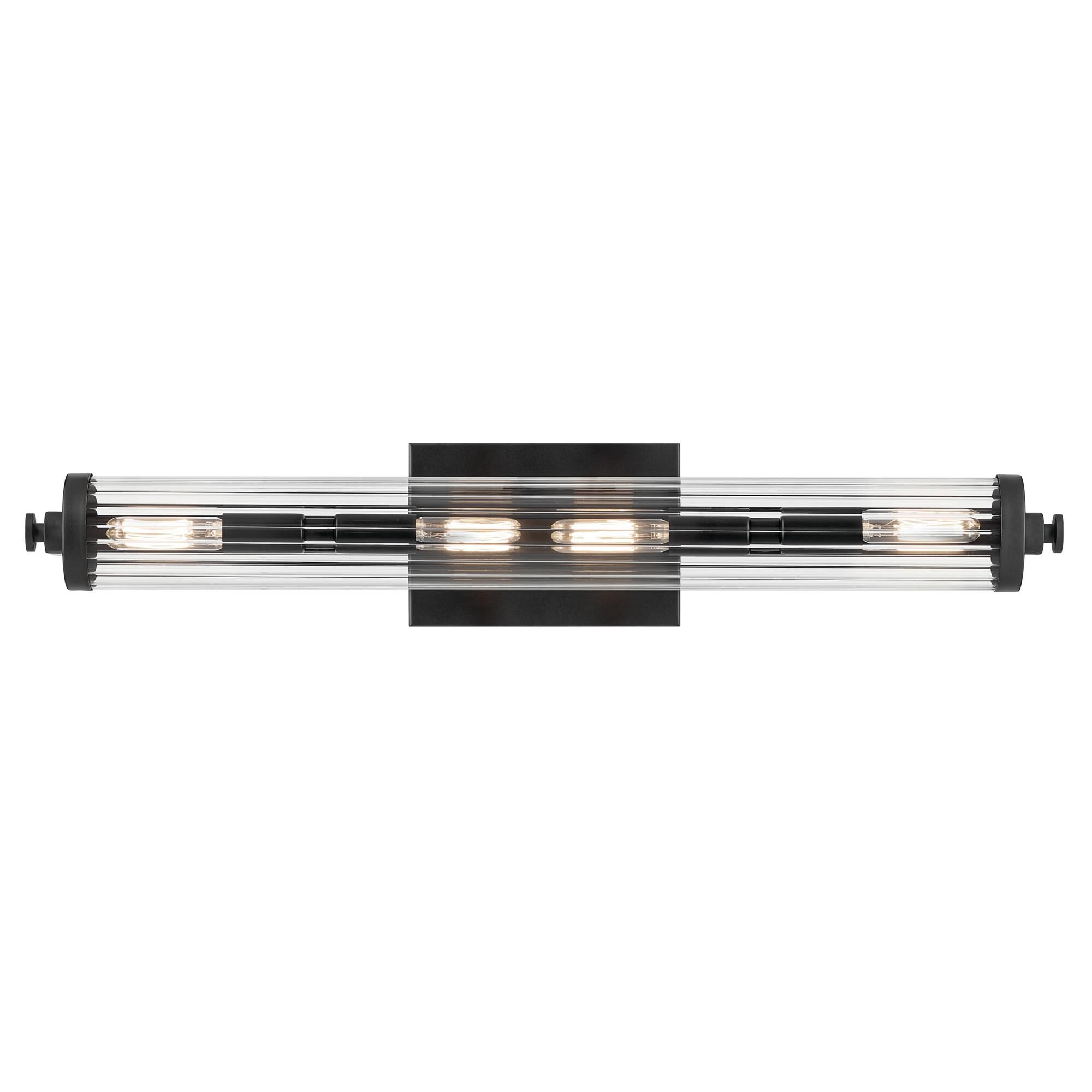 Shown in Black finish and Fluted Clear glass