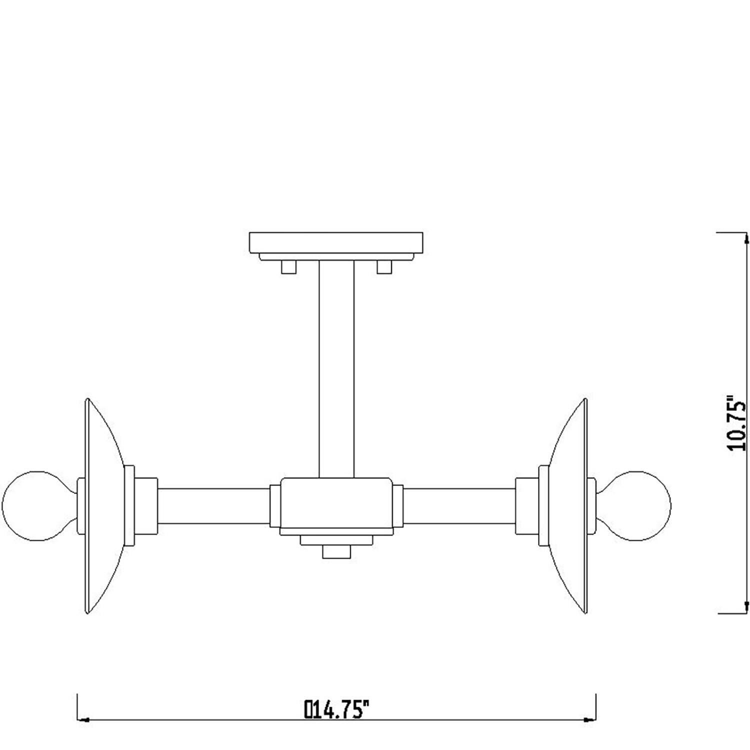 Litto 14 Inch 3 Light Semi Flush Mount by Designers Fountain