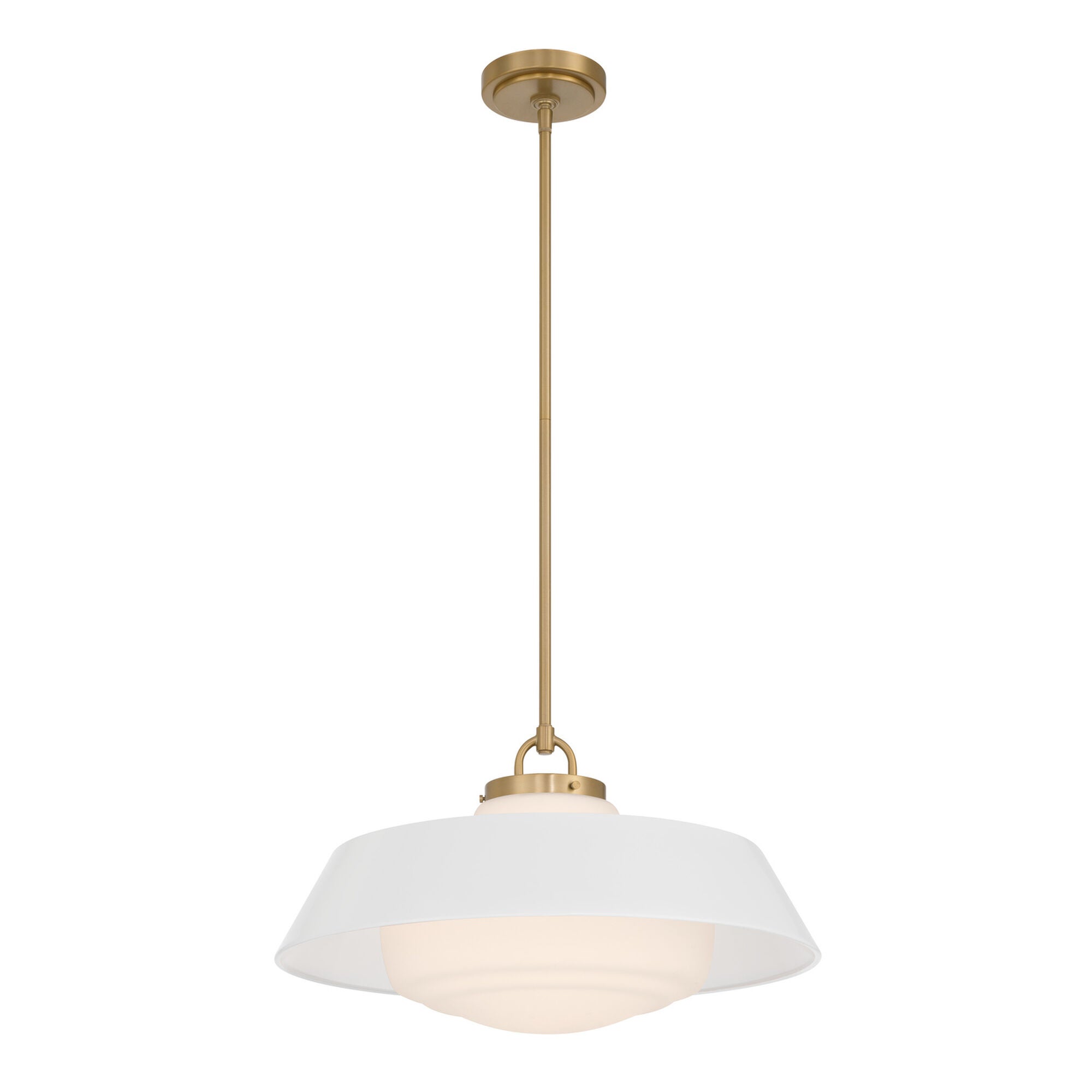 Shown in Vibrant Gold finish and Steel glass and Steel shade