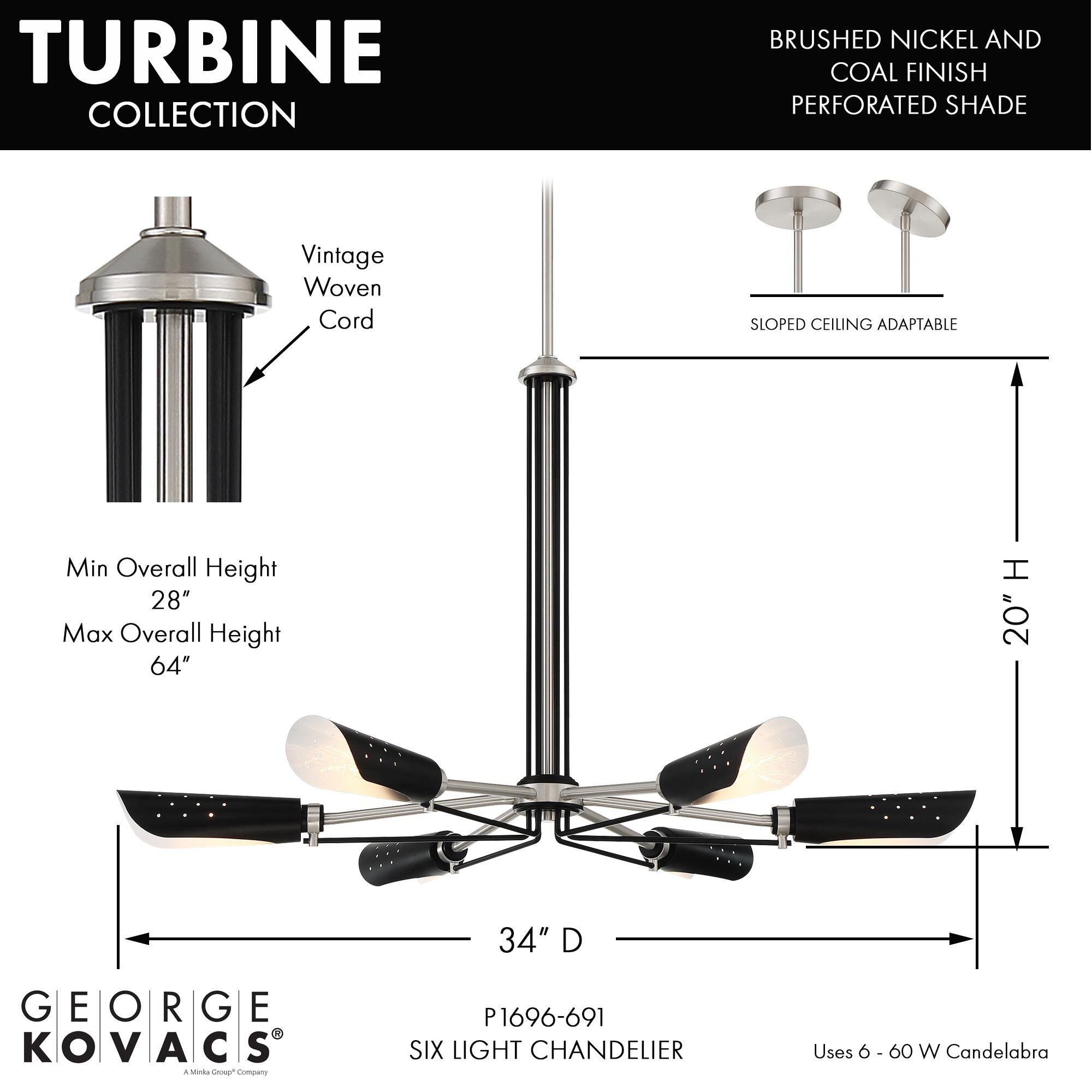 Shown in Coal With Brushed Nickel finish and Coal With White Inside glass and Steel shade