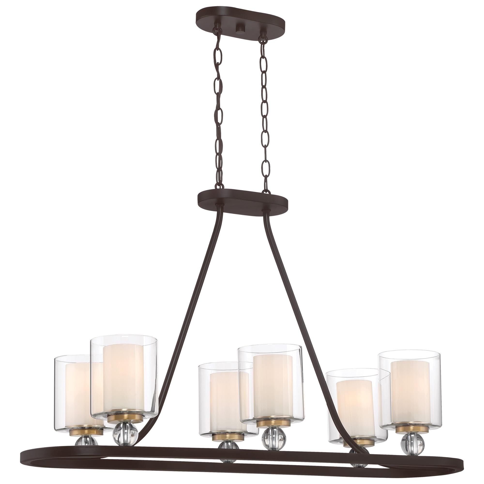 Shown in Painted Bronze W/Natural Brush finish and Clear  W/Interior Etched White glass