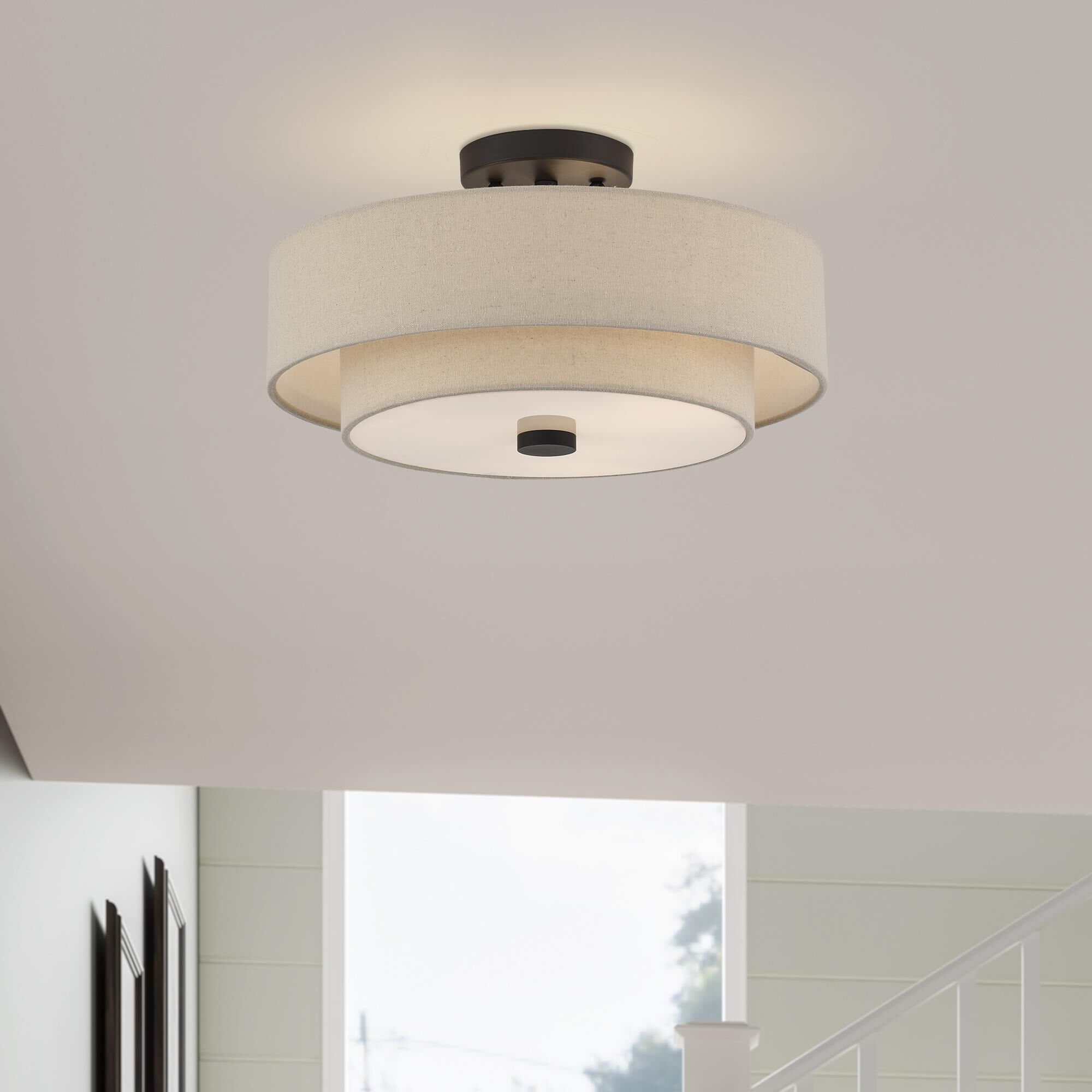 Bellingham 15 Inch Semi Flush Mount by Livex Lighting