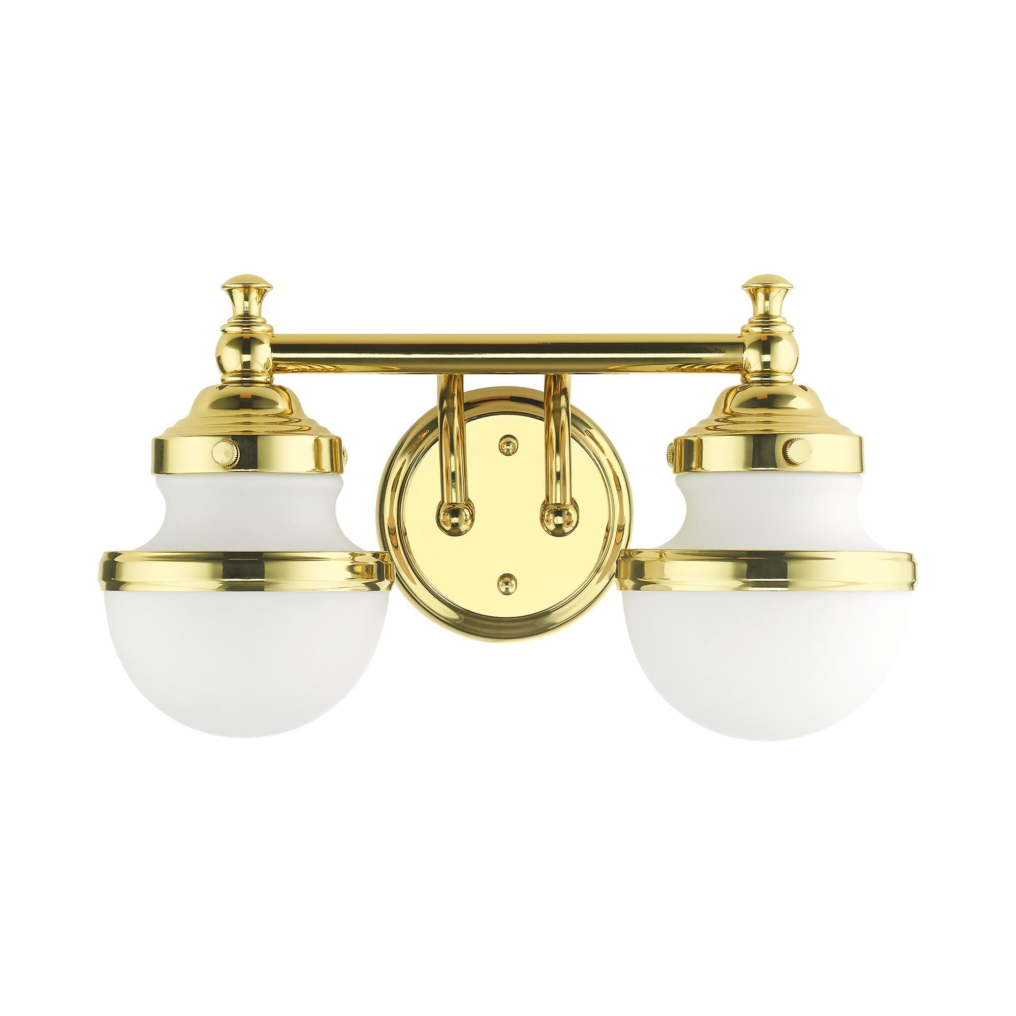 Shown in Polished Brass finish and Hand Blown Satin Opal White glass and Hand Blown Satin Opal White Glass shade