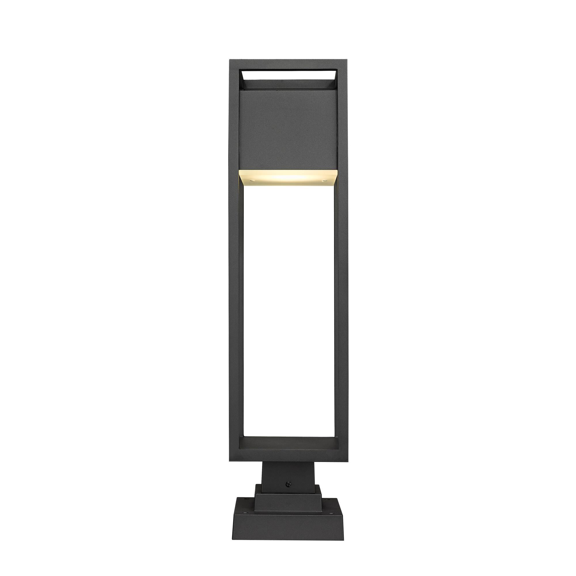 Shown in Black finish and Glass shade