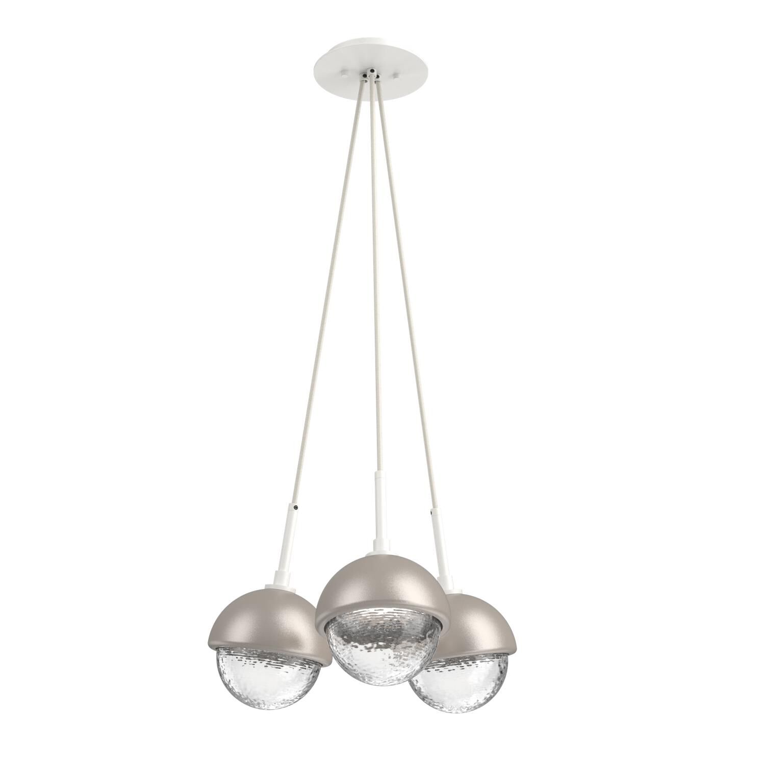 Shown in Salt White finish and Clear glass and Beige Silver accent