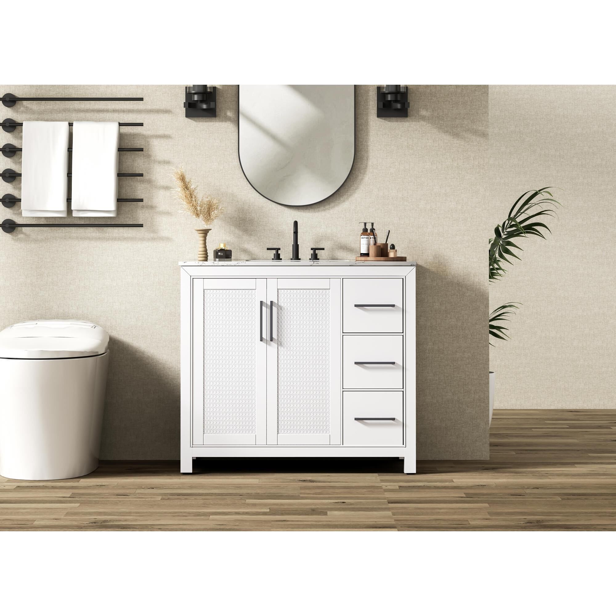 Shown in White finish