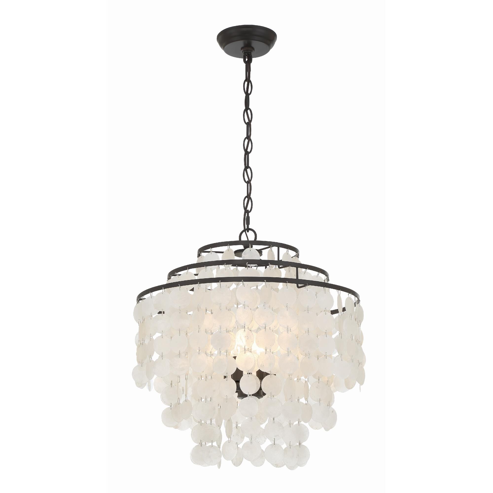 Shown in Dark Bronze finish and Capiz Shell crystal