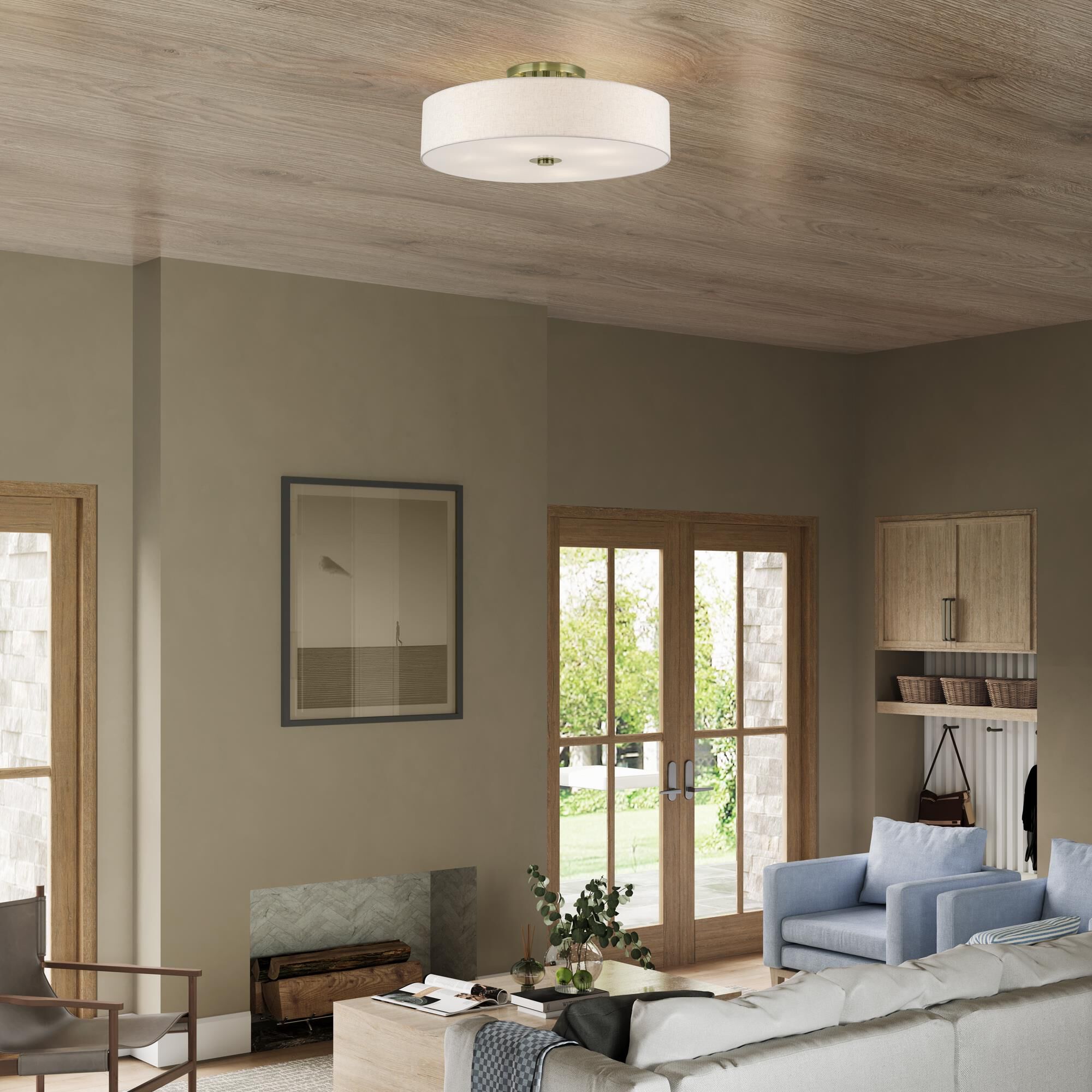 Monroe 30 Inch Semi Flush Mount by Livex Lighting