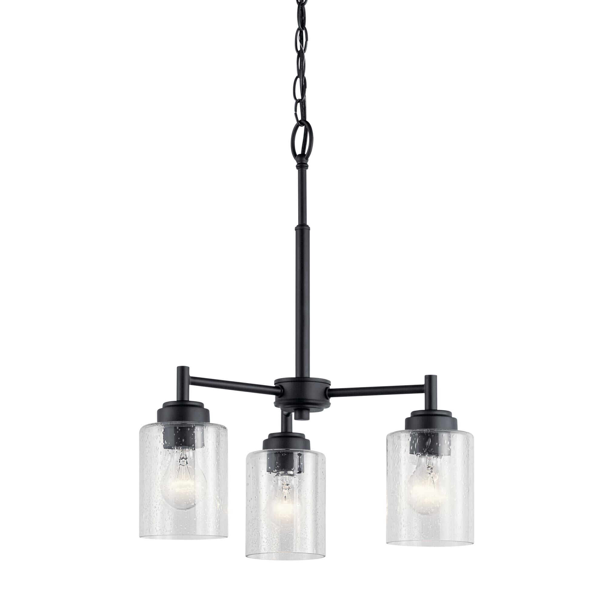 Shown in Black finish and Clear Seeded glass