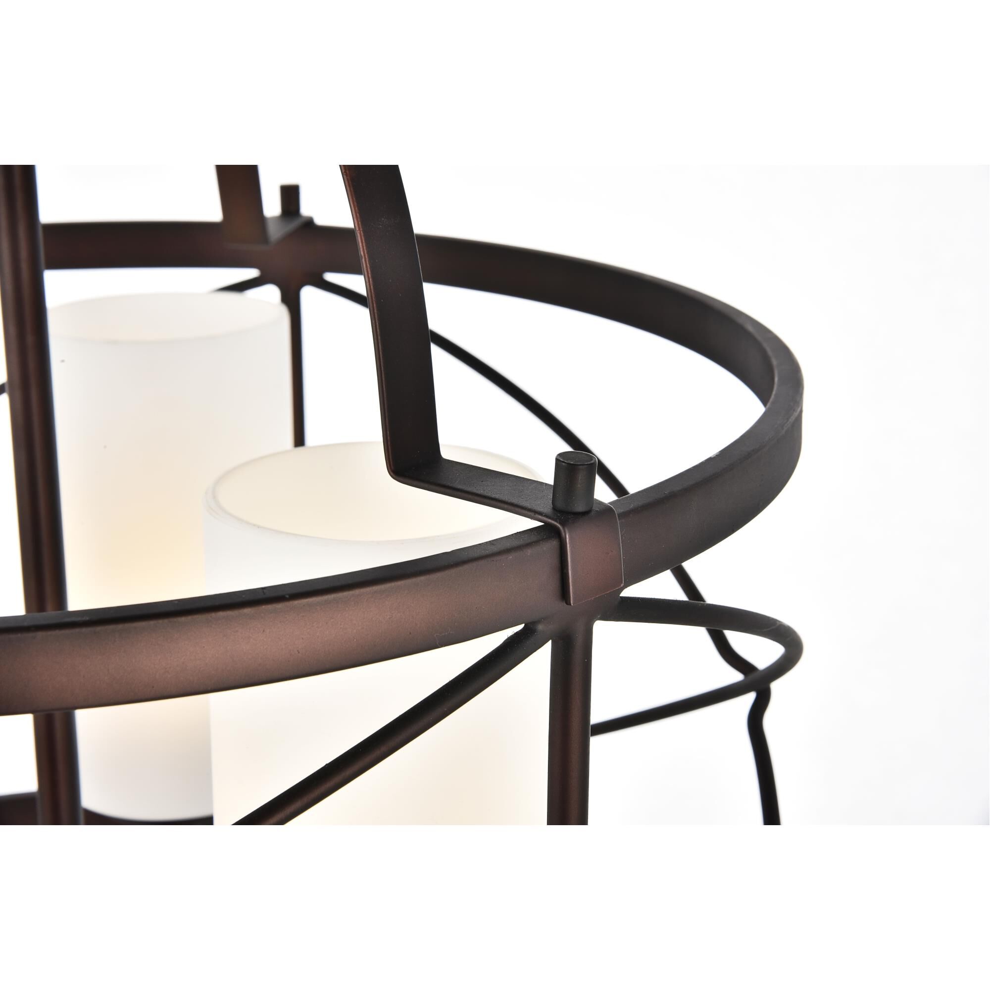 Shown in Dark Copper Brown And  White finish and Frosted White  glass