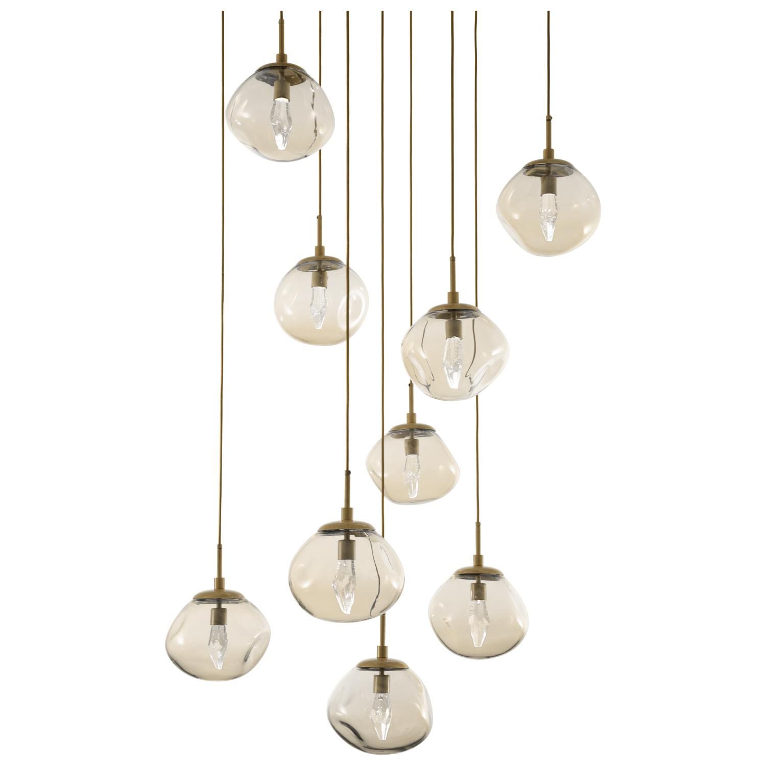 Shown in Gilded Brass finish and Geo Inner Amber Outer glass