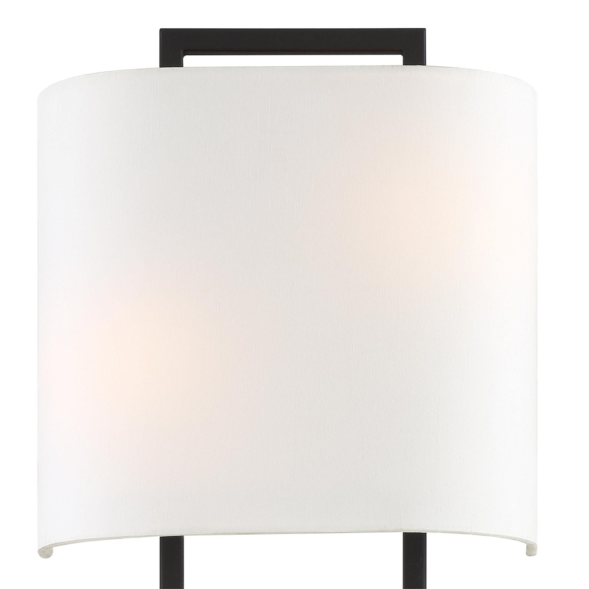 Shown in Black Forged finish and Fabric glass and White shade