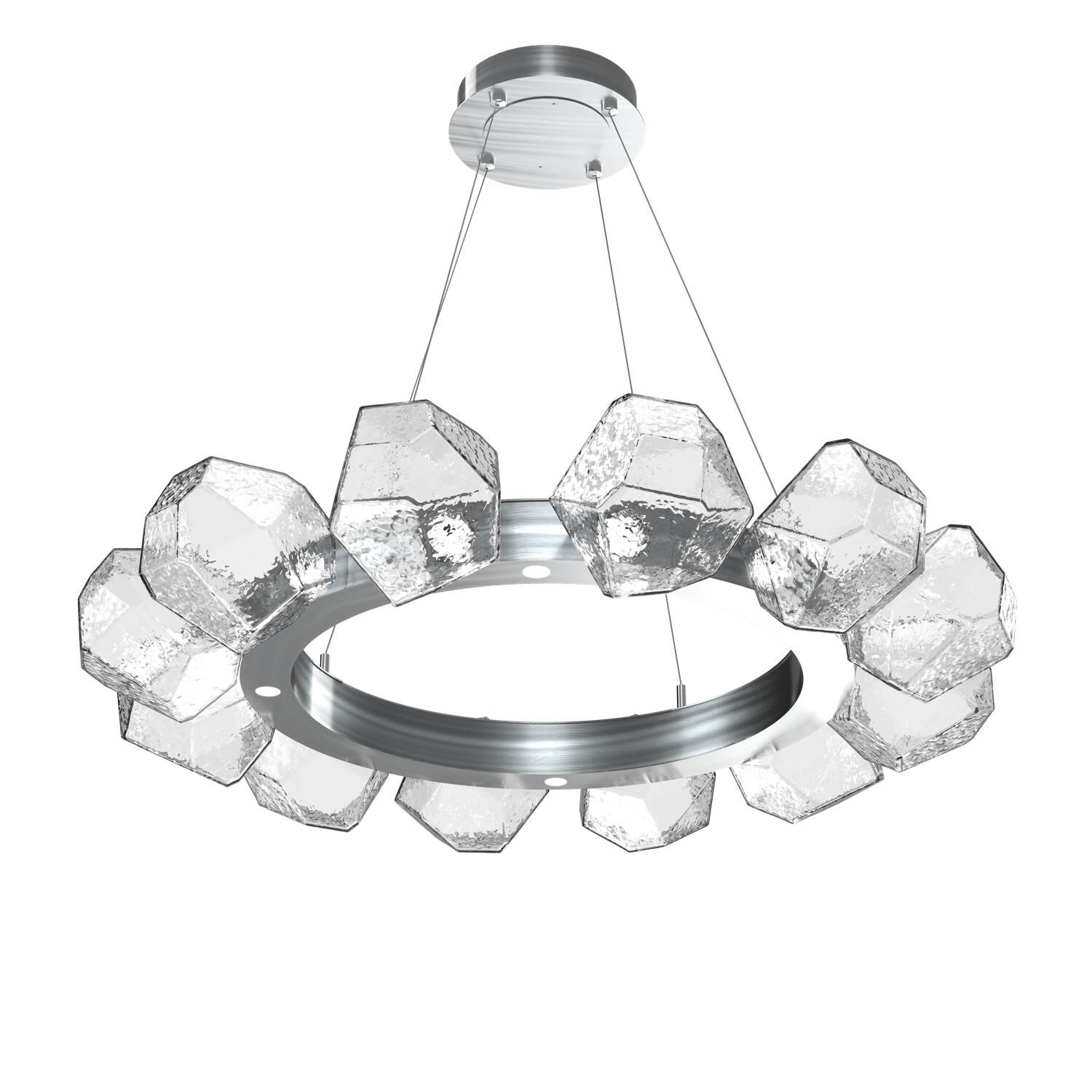 Shown in Satin Nickel finish and Clear glass