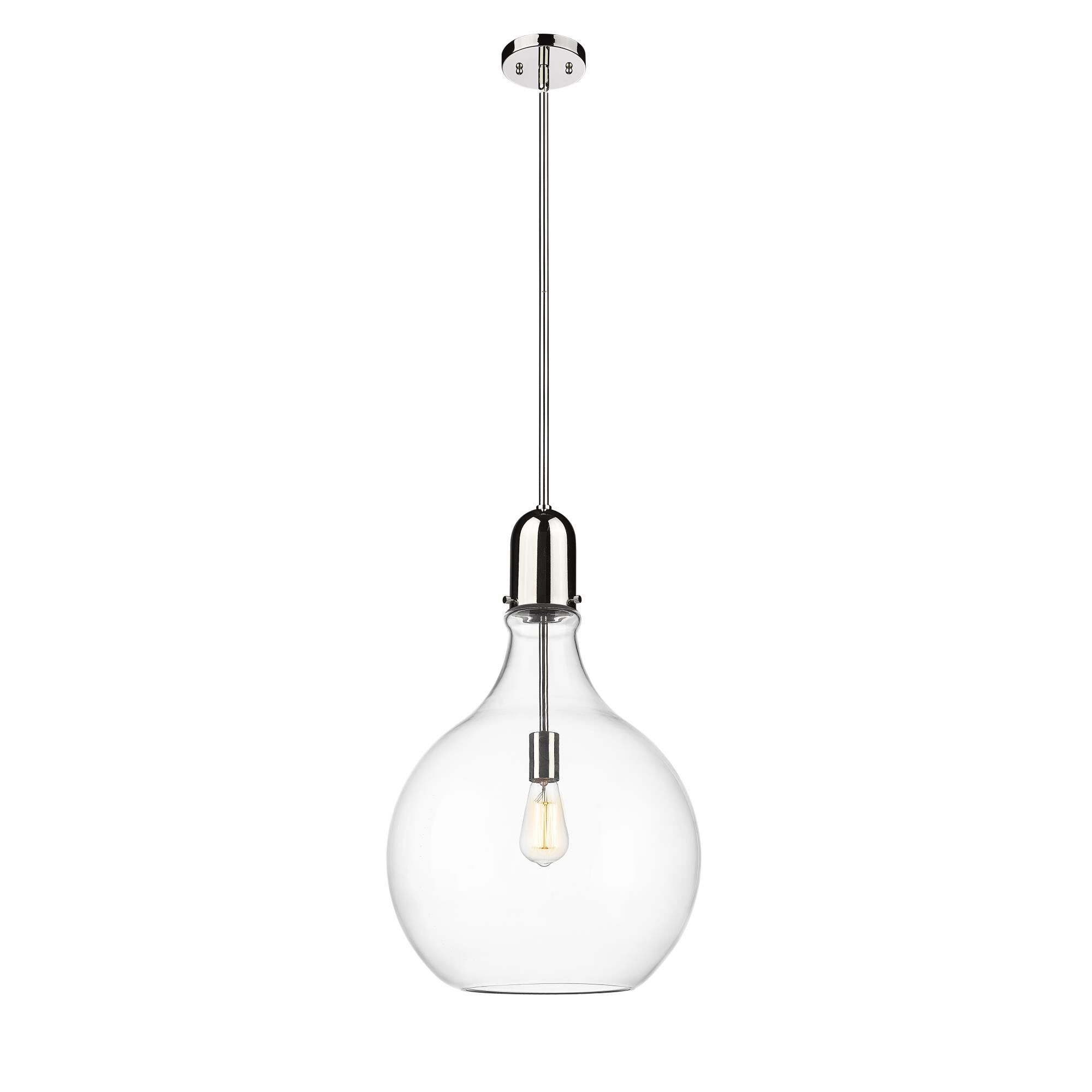 Shown in Polished Nickel finish and Clear glass