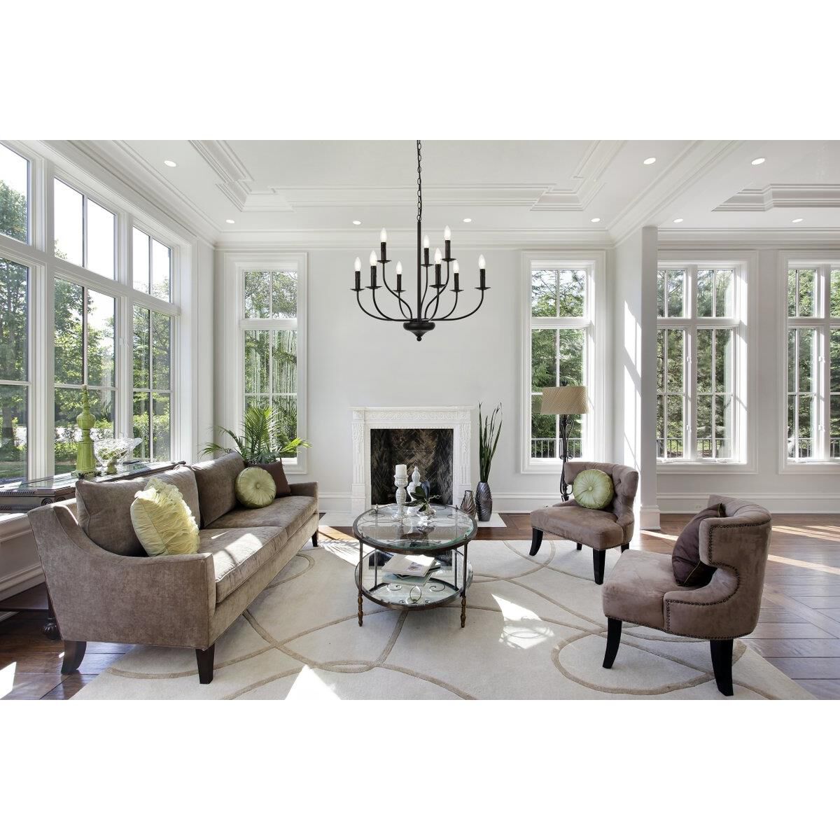 Westley 28 Inch 9 Light Chandelier by Elegant Lighting