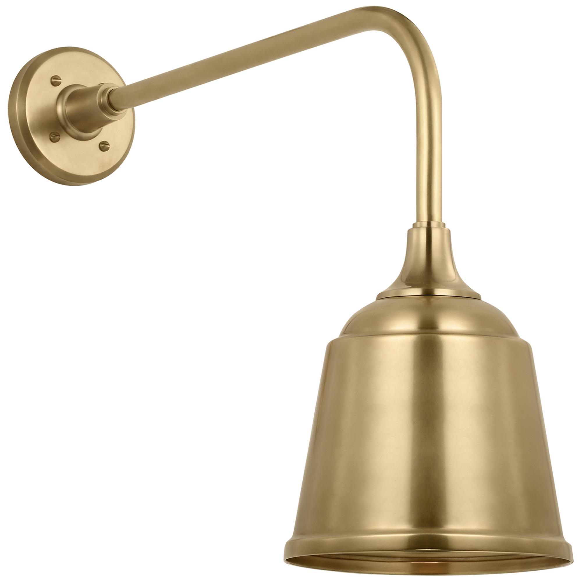 Shown in Hand-Rubbed Antique Brass finish and Gold shade