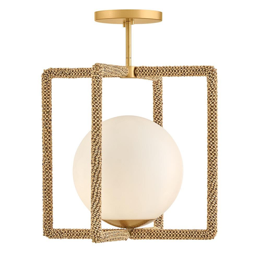 Shown in Deluxe Gold finish and Etched Opal glass