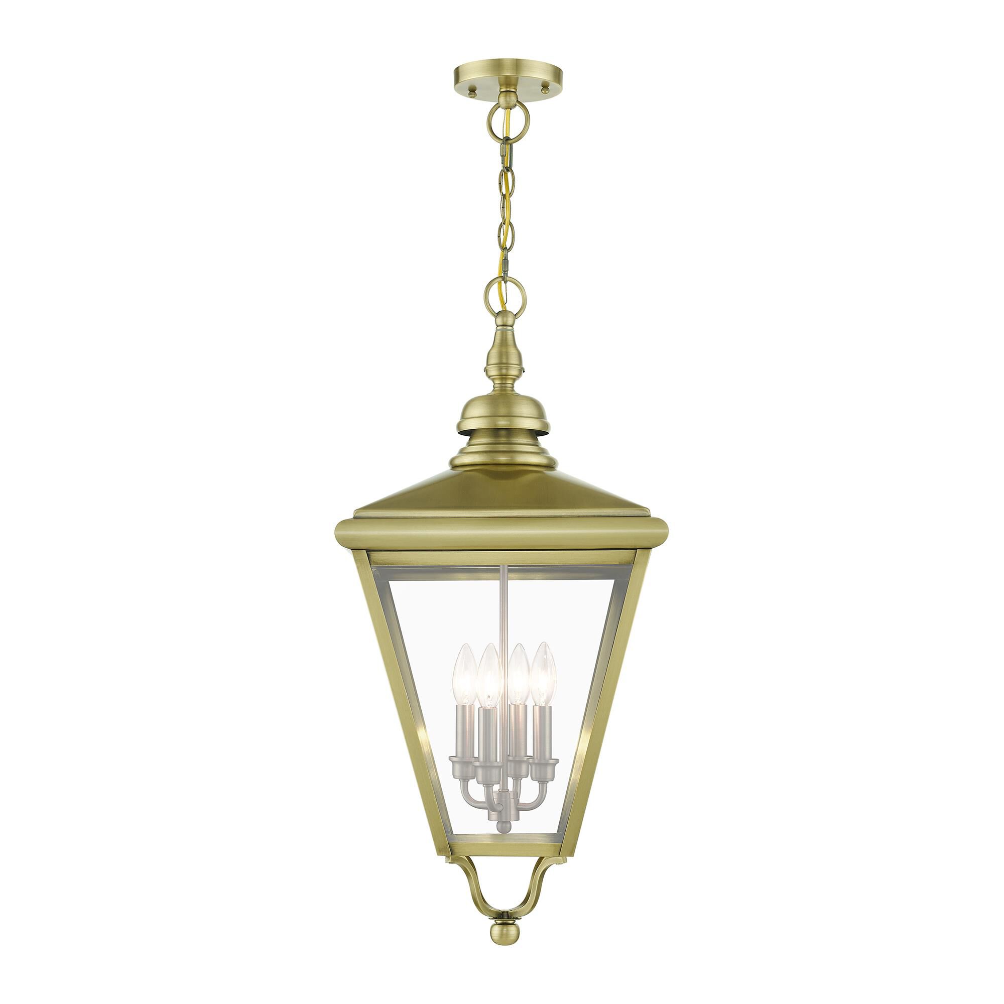 Shown in Antique Brass With Brushed Nickel Cluster finish and Clear glass