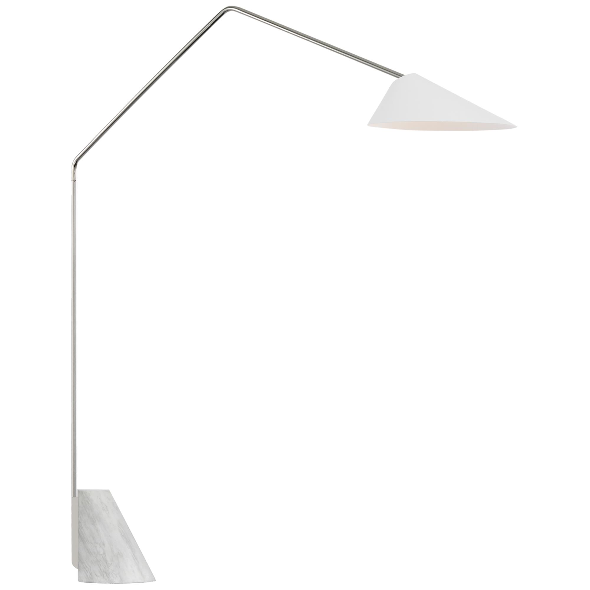 Shown in Polished Nickel finish and White glass