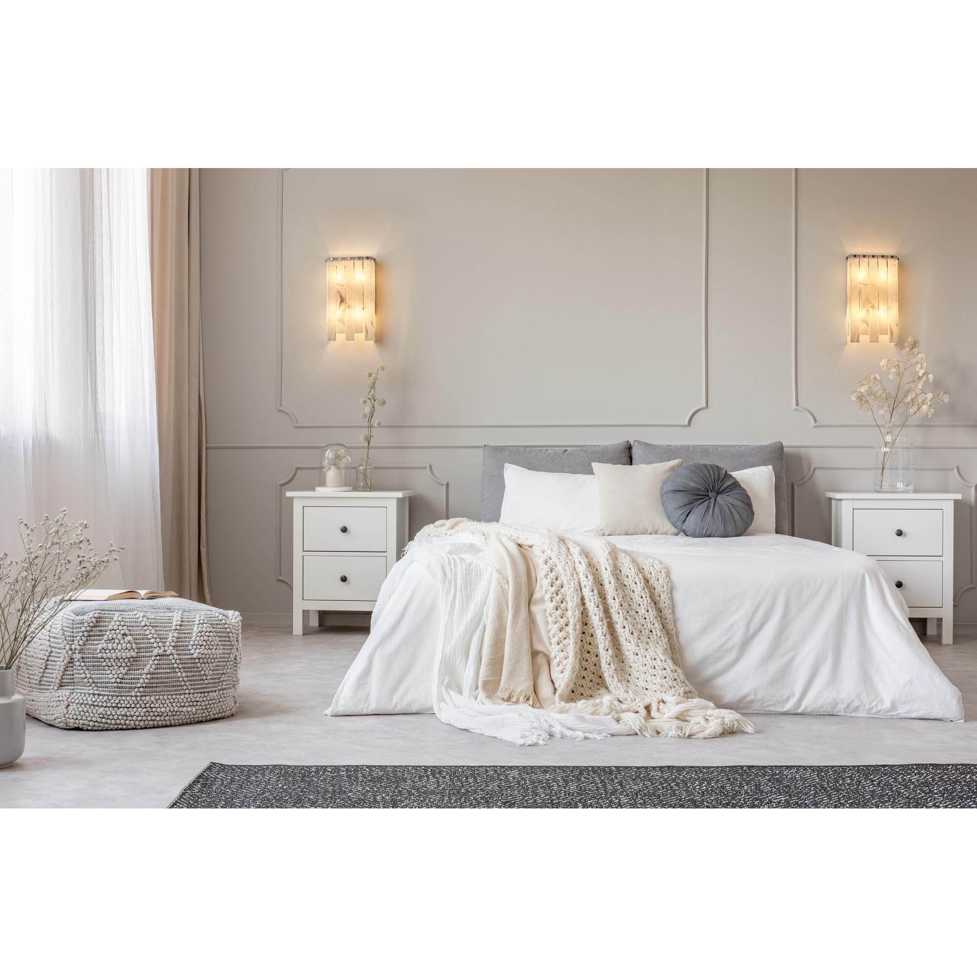 Shown in Polished Nickel finish and Alabaster Resin shade