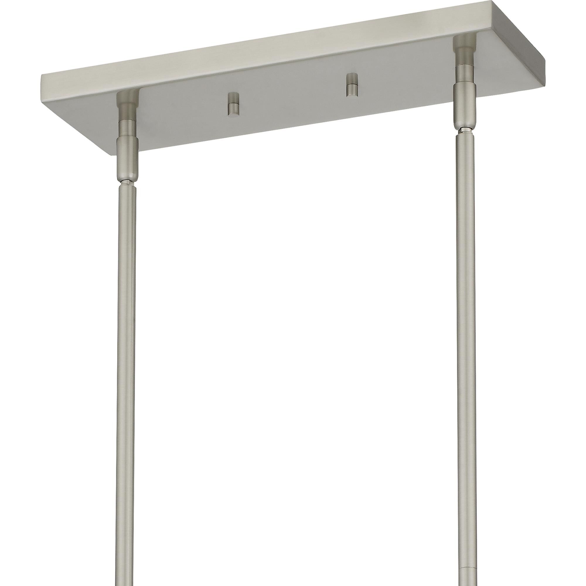 Shown in Brushed Nickel finish and Clear Rain Glass shade