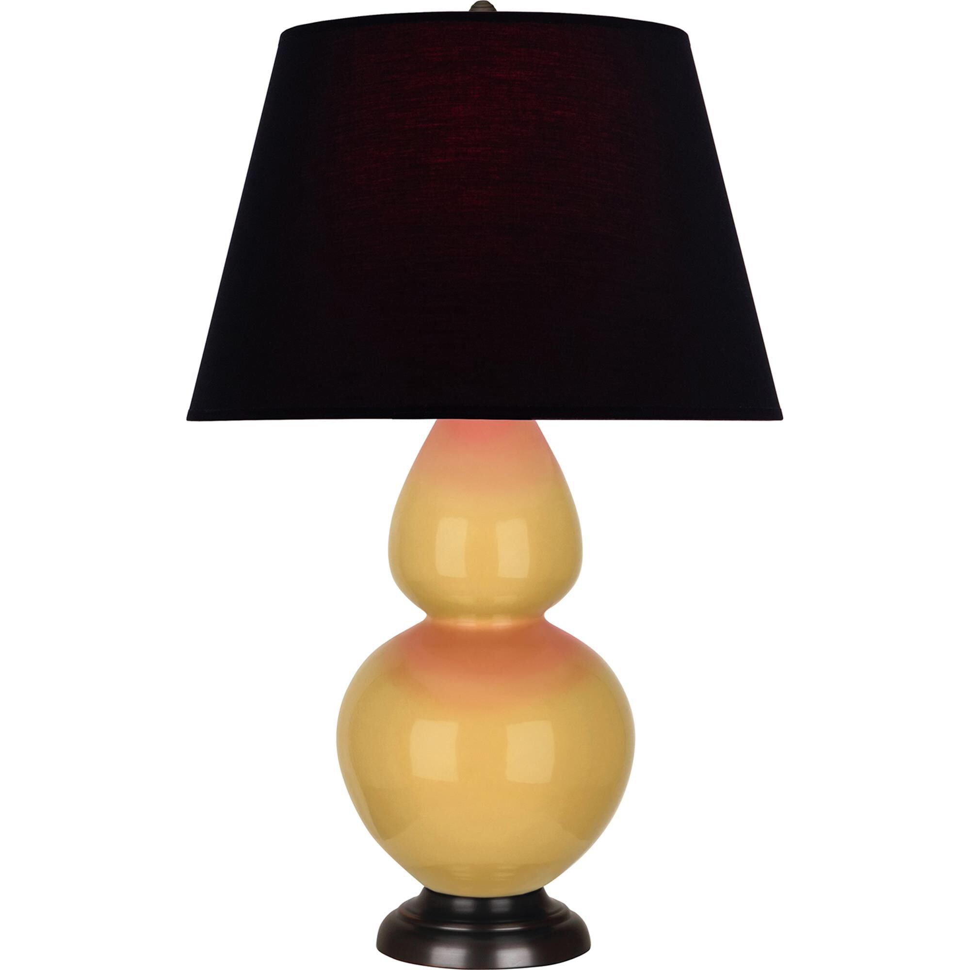 Shown in Sunset finish and Black and Red shade and Deep Patina Bronze accent