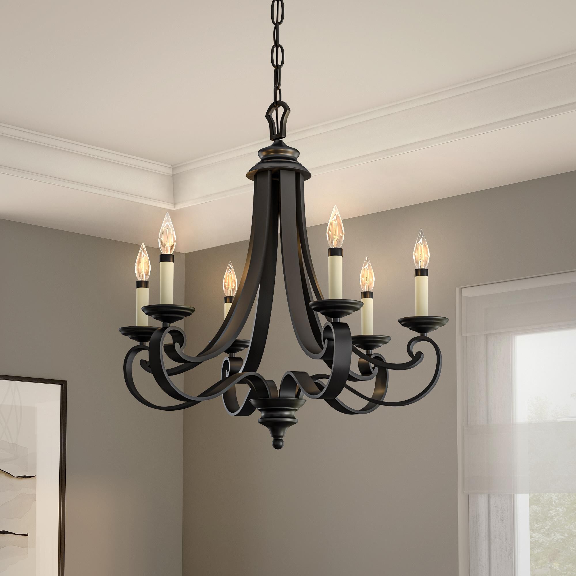 Barcelona 26 Inch 6 Light Chandelier by Designers Fountain