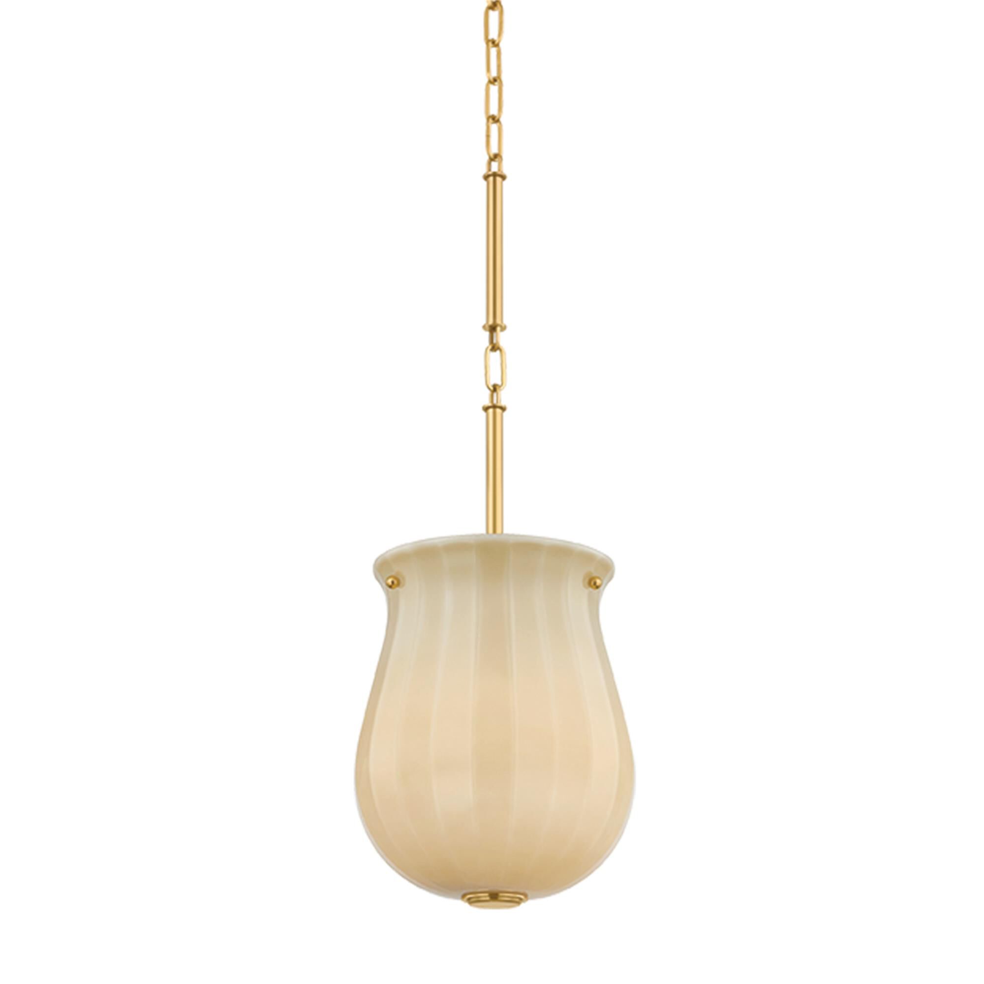 Shown in Aged Brass finish and Champagne glass