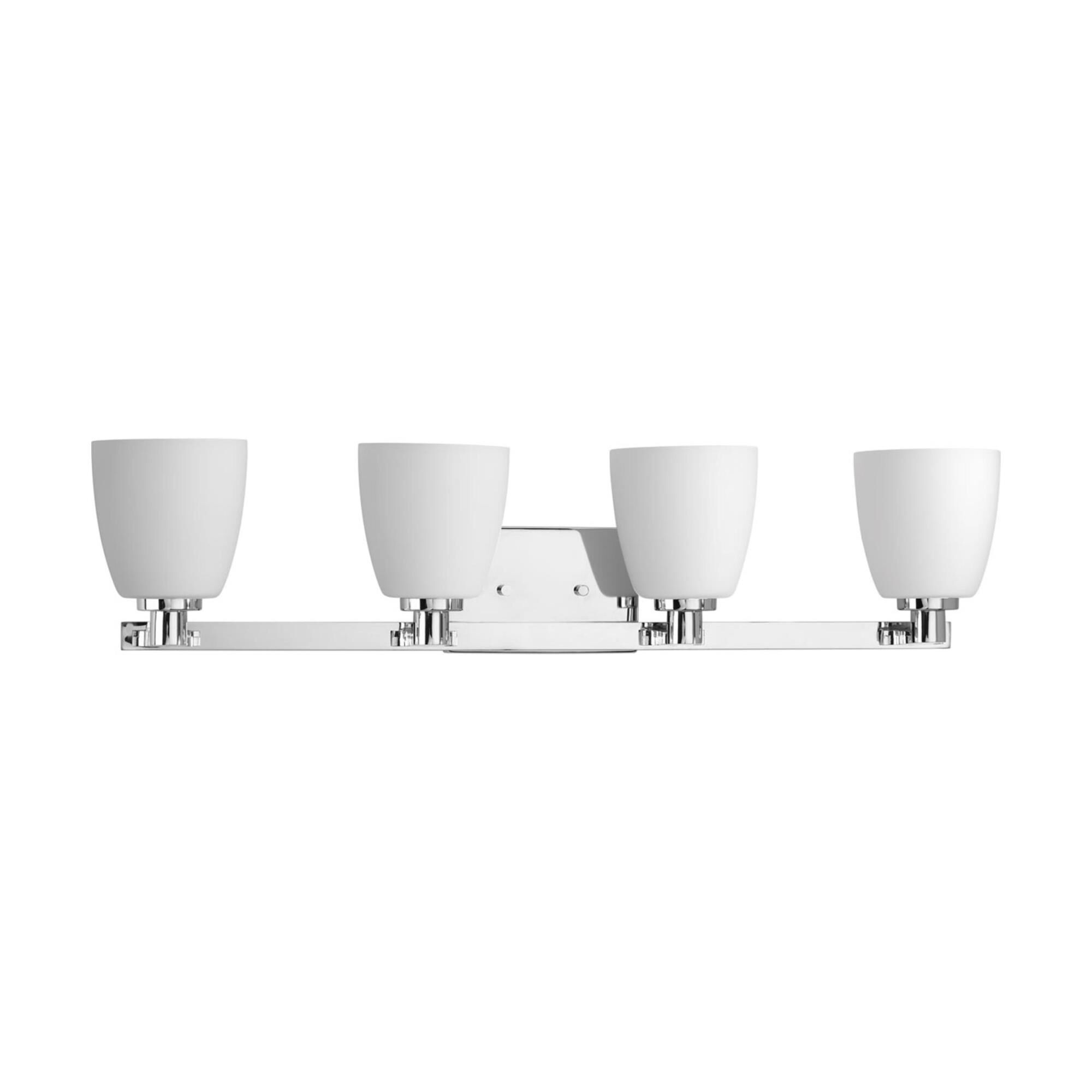 Shown in Polished Chrome finish and Etched Opal glass