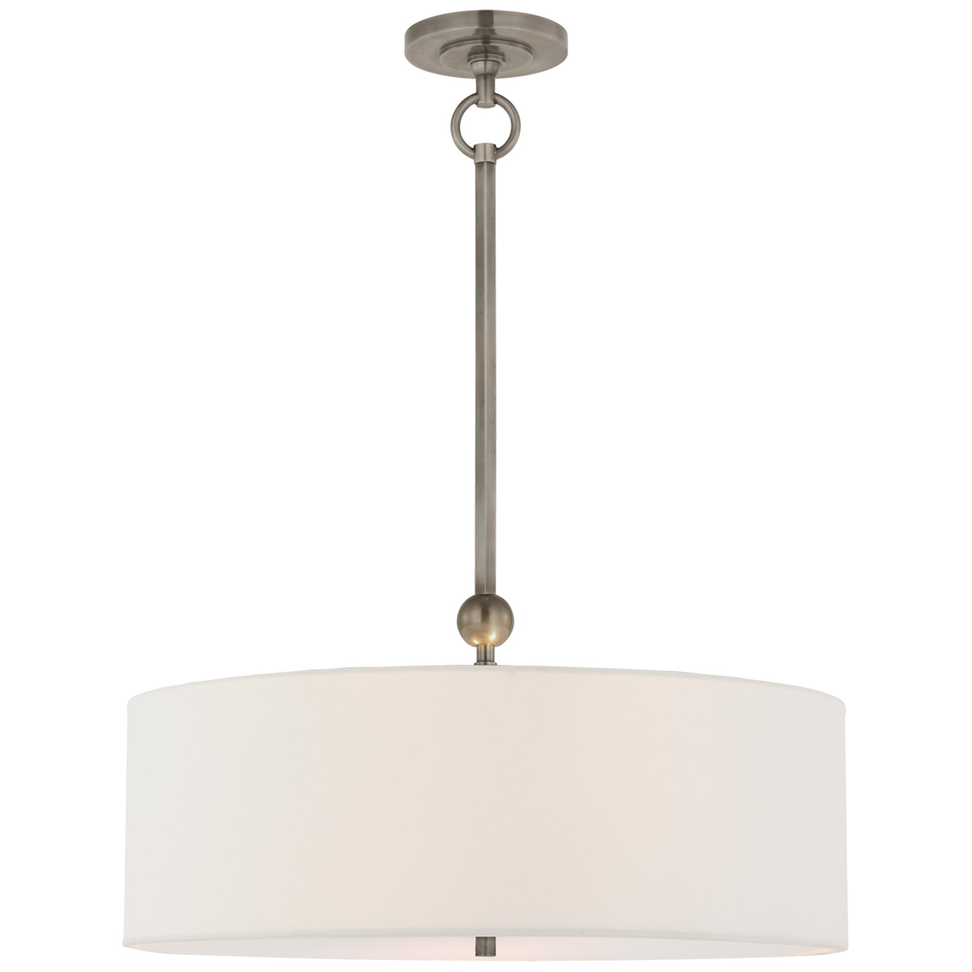 Shown in Antique Nickel finish and Linen shade