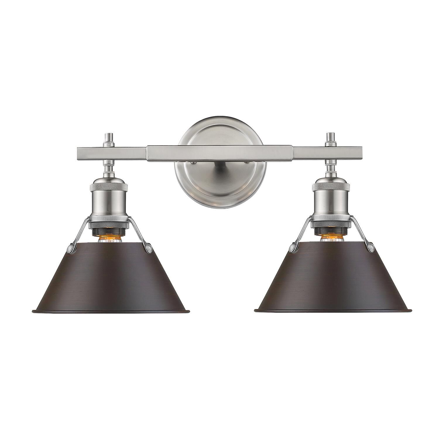 Shown in Pewter finish and Rubbed Bronze shade