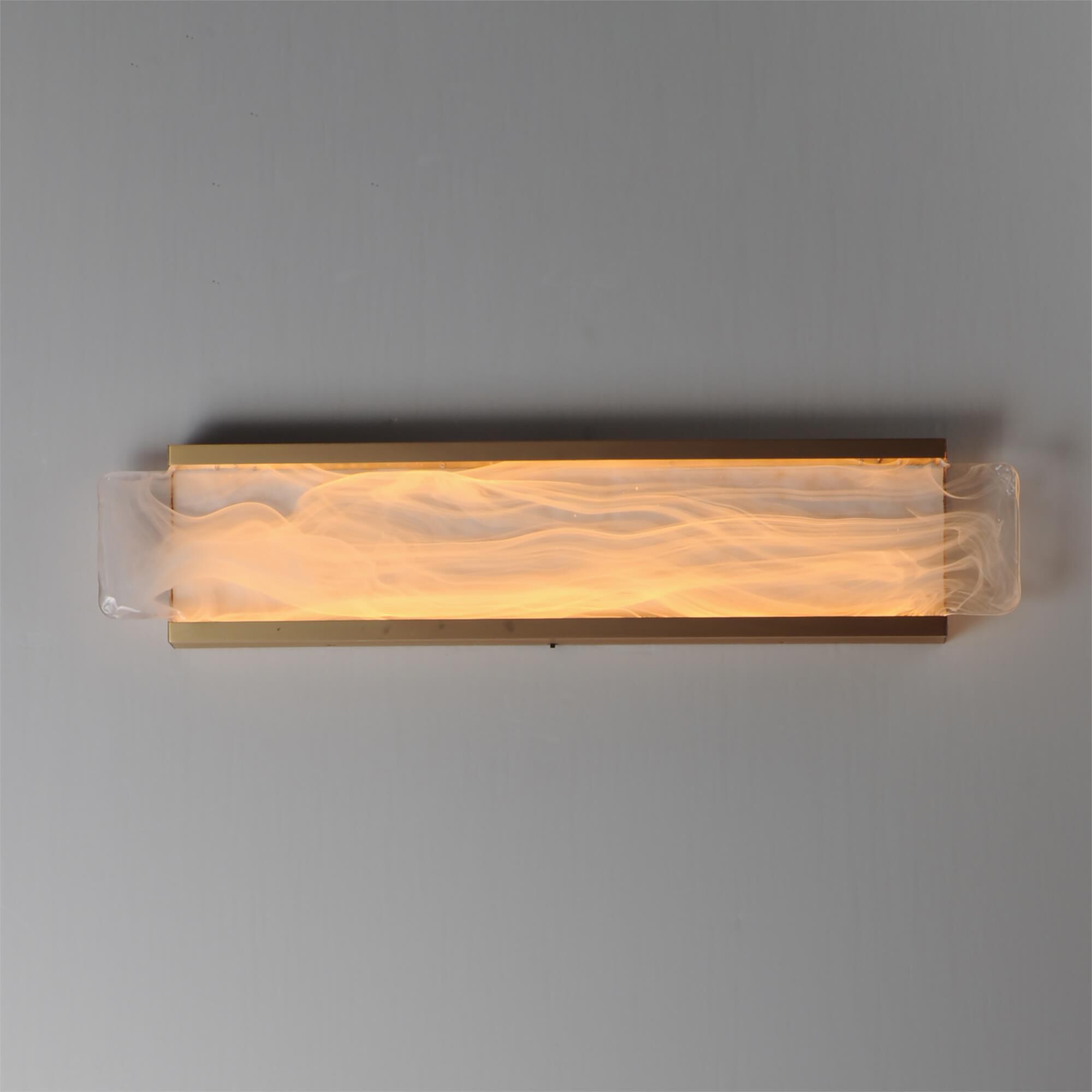 Shown in Natural Aged Brass finish and White Spiral glass
