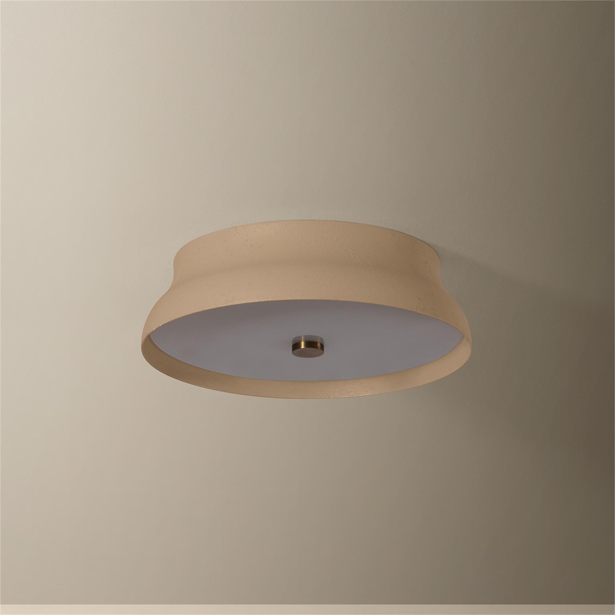 Shown in Patina Brass finish and White Glass shade