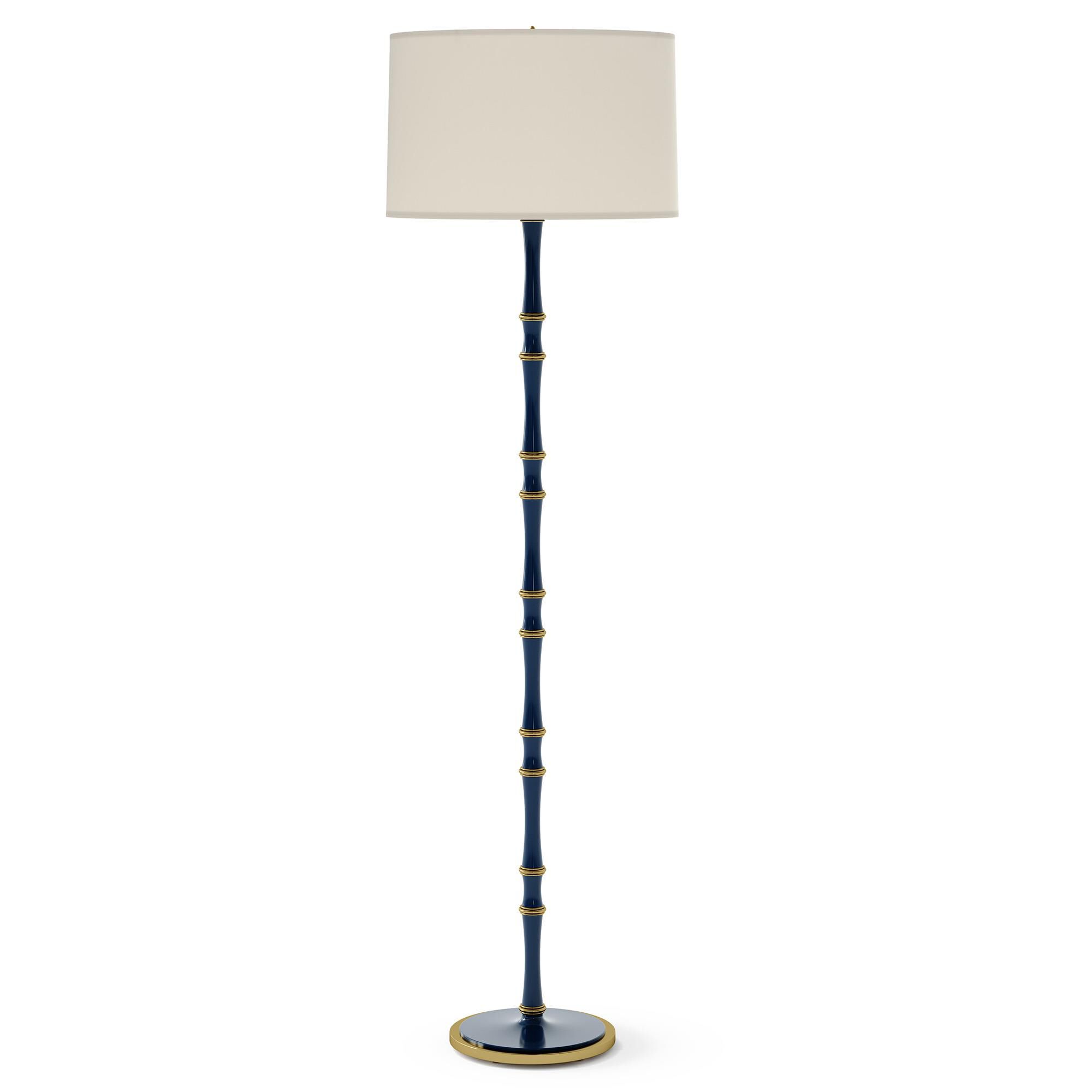 Shown in Midnight Blue finish and Fondine shade and Modern Brass accent
