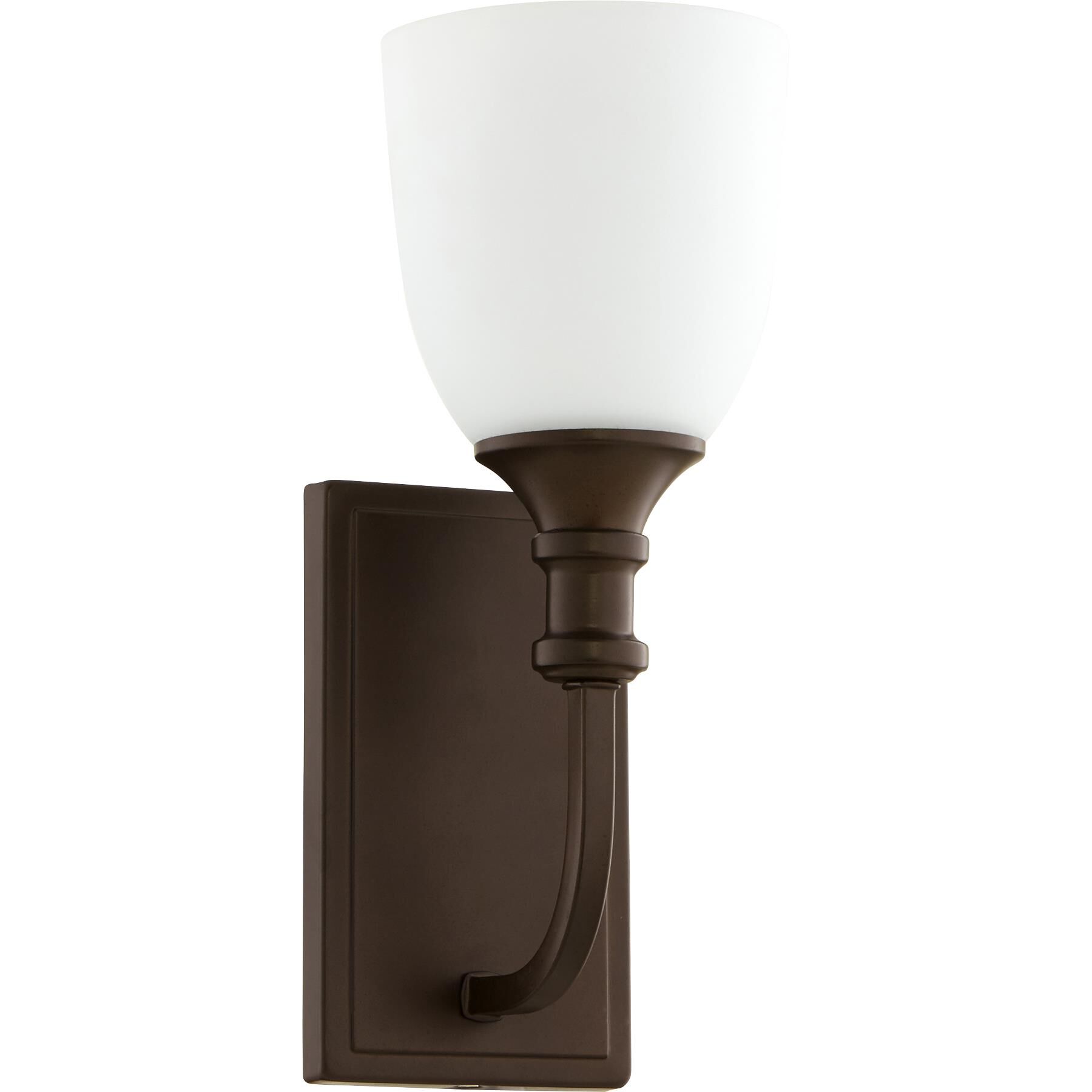 Shown in Oiled Bronze finish and Satin Opal shade