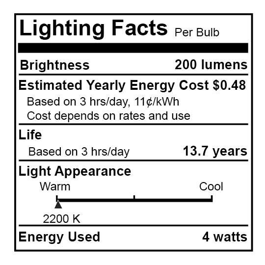 4 Watt 2200K LED Light Bulb by Bulbrite
