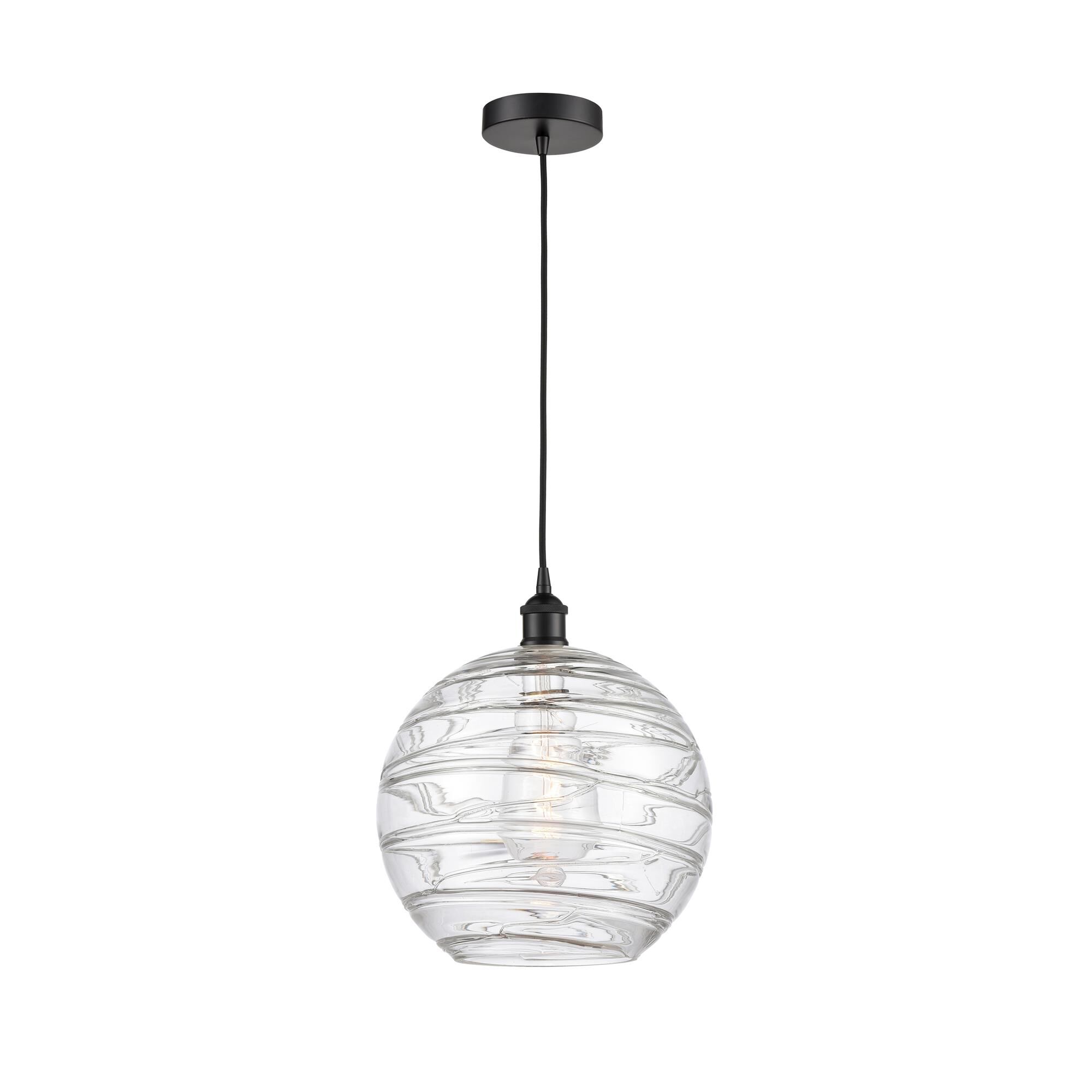 Shown in Matte Black finish and Clear Athens Deco Swirl 8