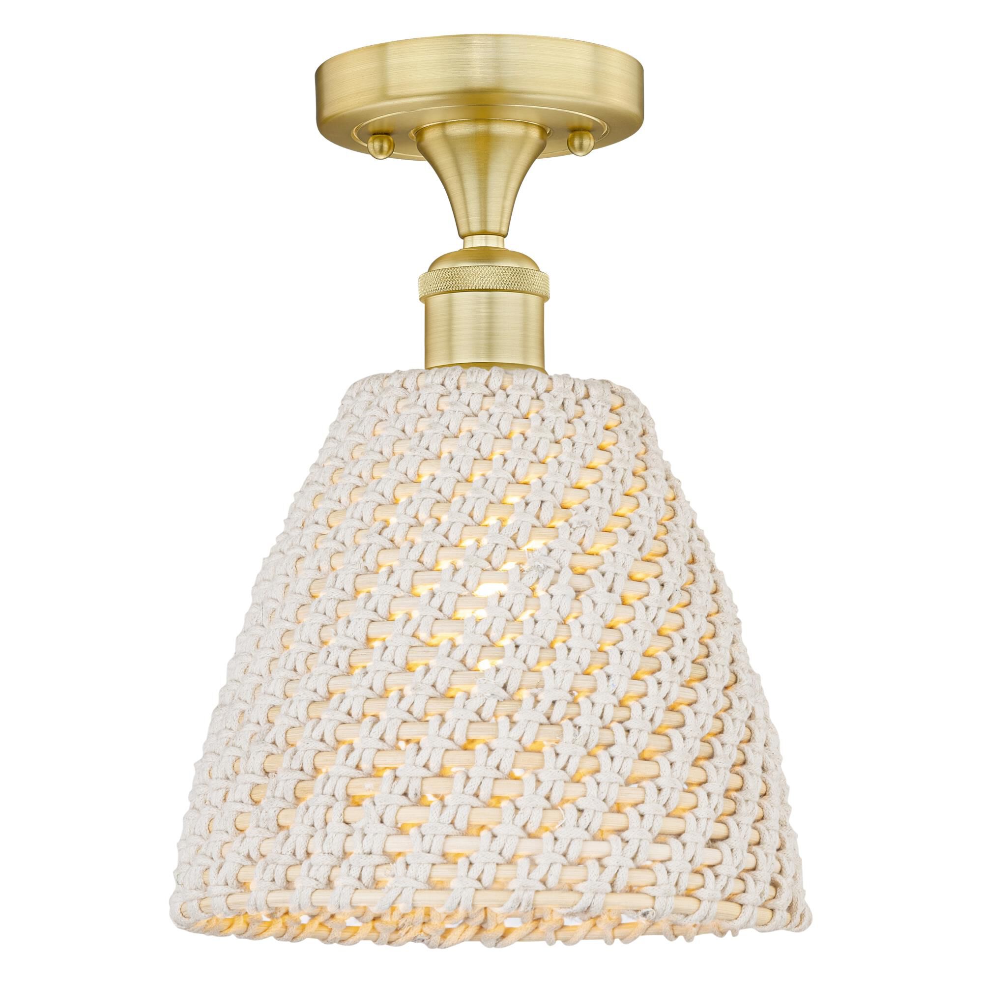 Shown in Satin Gold finish and Natural shade