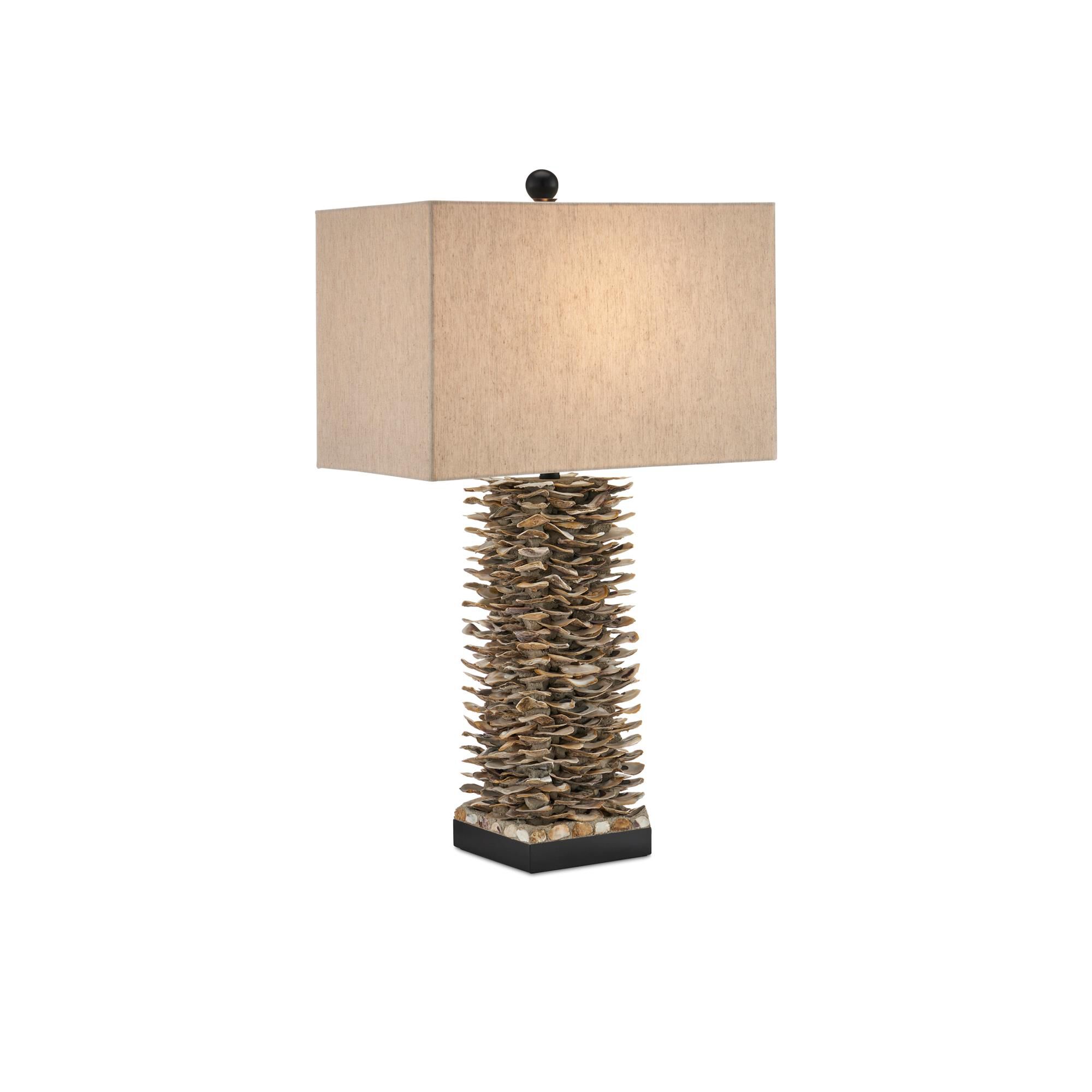 Shown in Natural-Satin Black finish and Oatmeal Linen shade