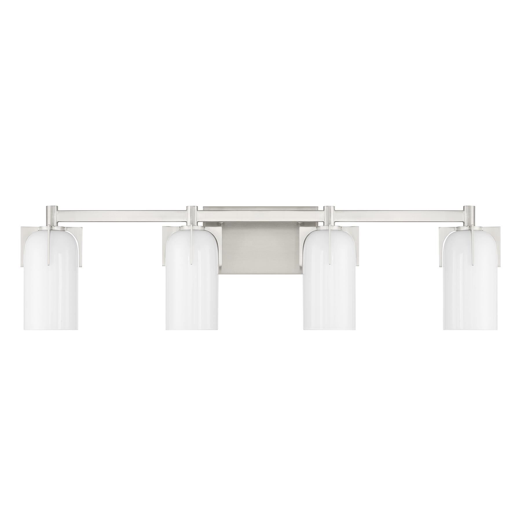 Shown in Satin Nickel finish and Etched White Opal glass