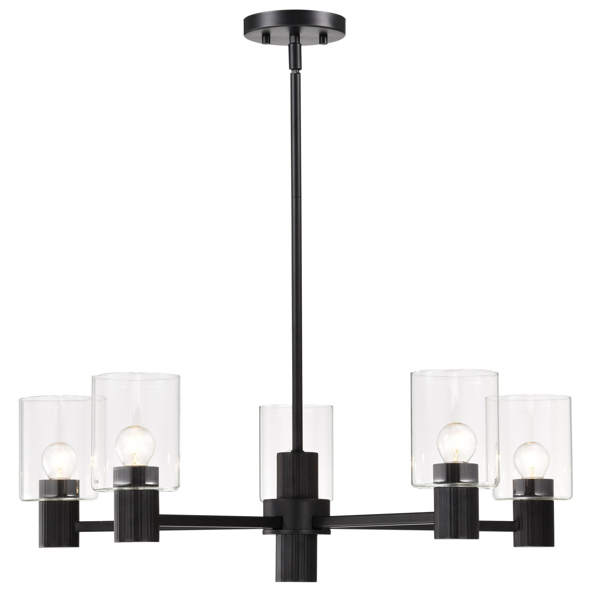 Shown in Matte Black finish and Clear glass