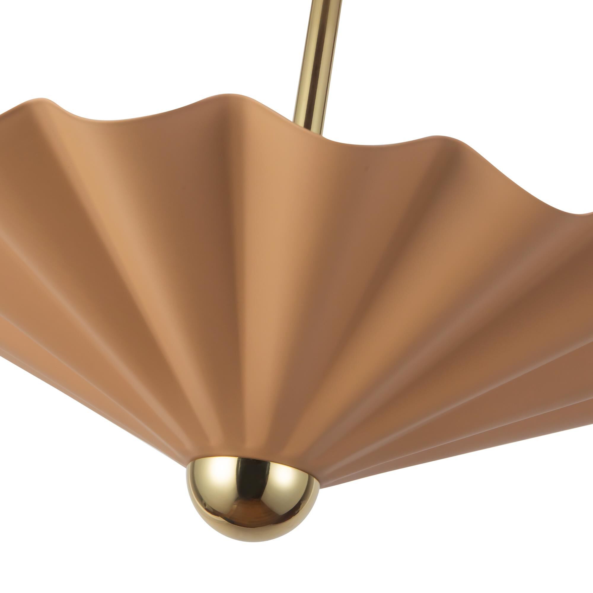 Shown in Peach finish and Matte Opal glass