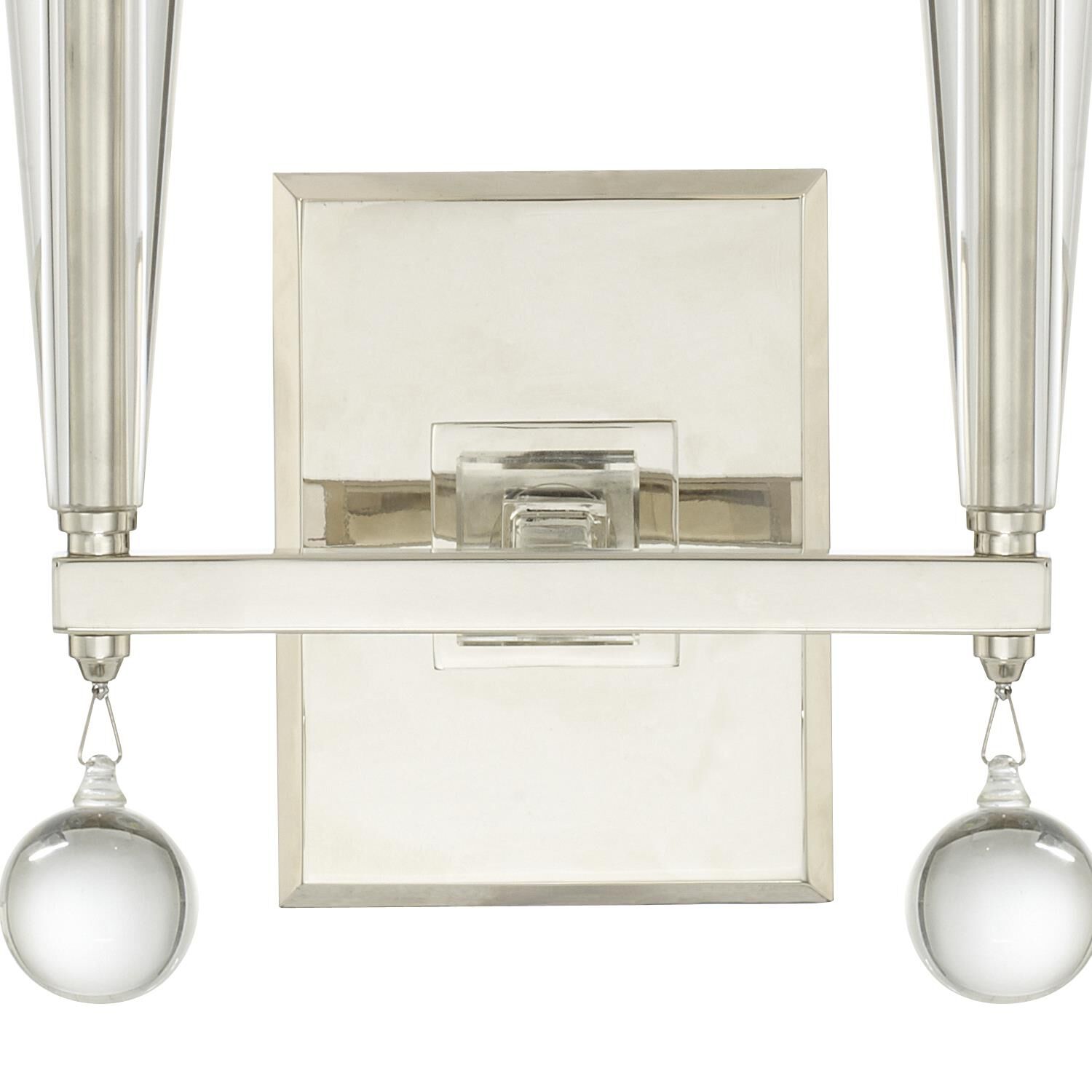 Shown in Antique Gold finish and Clear Glass Balls crystal and White Silk glass and White Silk shade