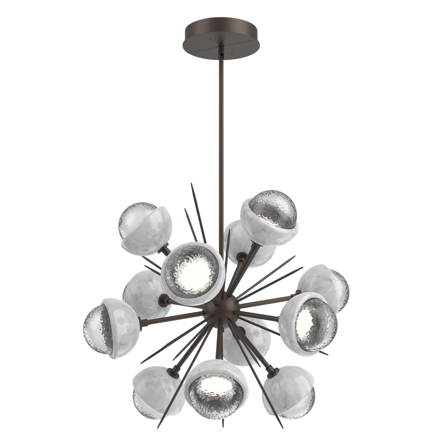 Shown in Flat Bronze finish and Clear glass and White Marble accent
